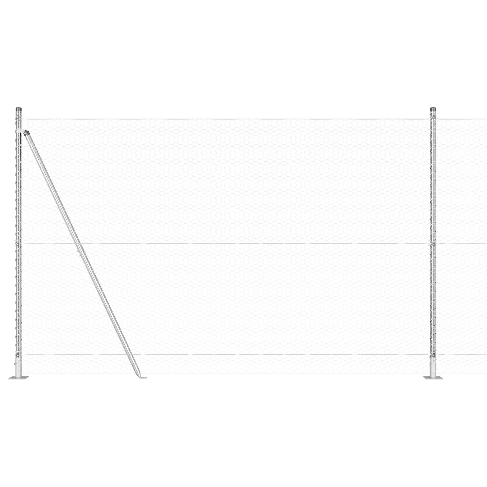 Fencing Set Set of 2 Galvanised steel 25 x 1.5 m Durable - Image 6