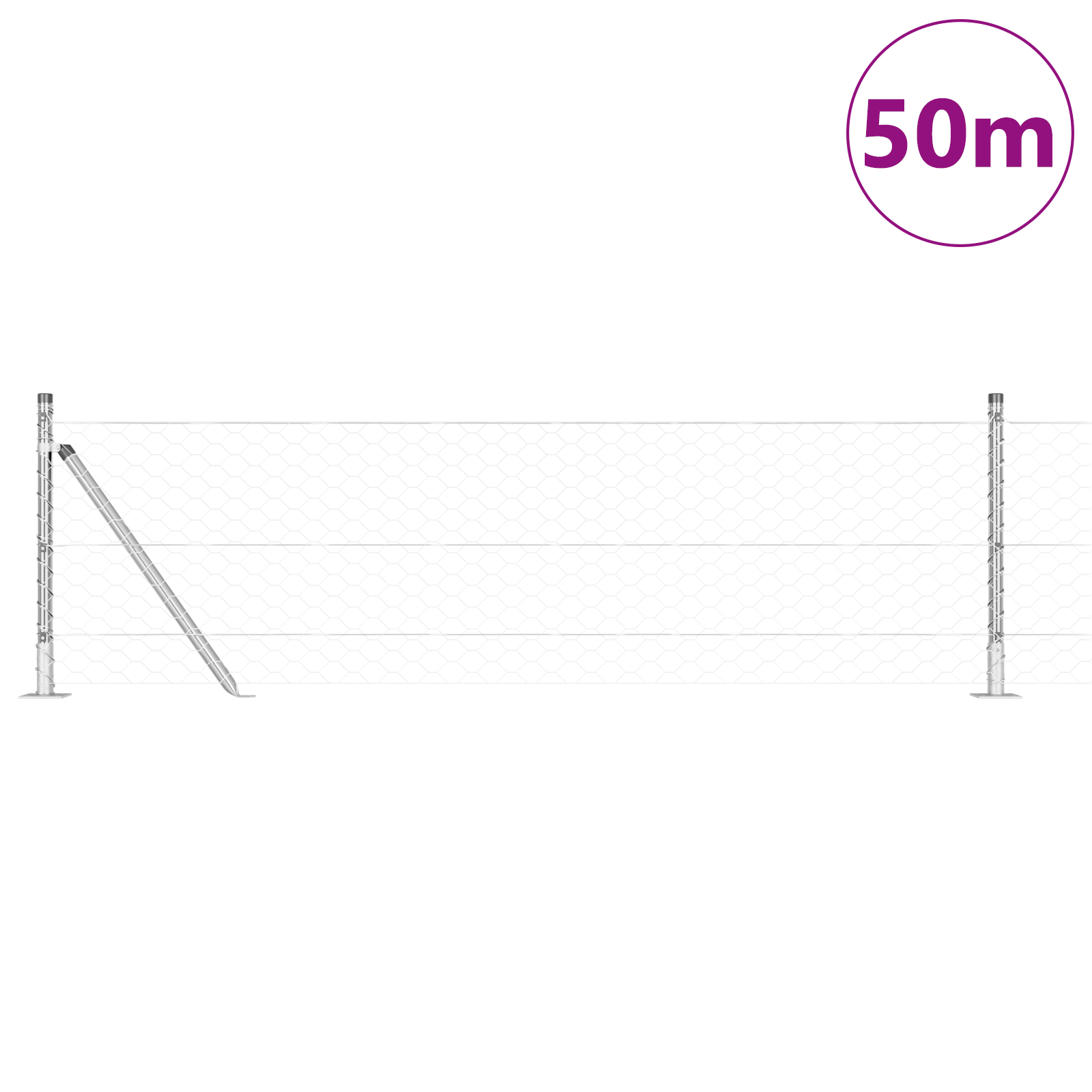 Hexagon Fence 0.6x50 m Galvanised Steel - Image 3