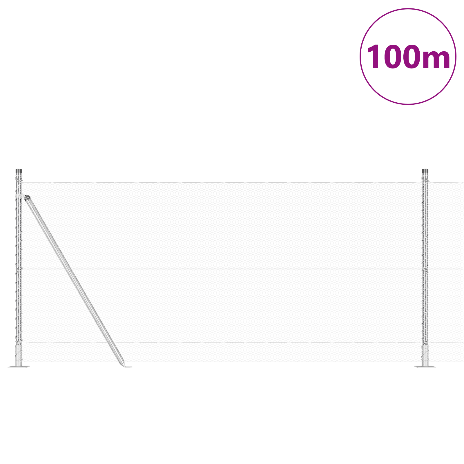 Hexagon Fence 0.8x100 m Galvanised Steel - Image 3