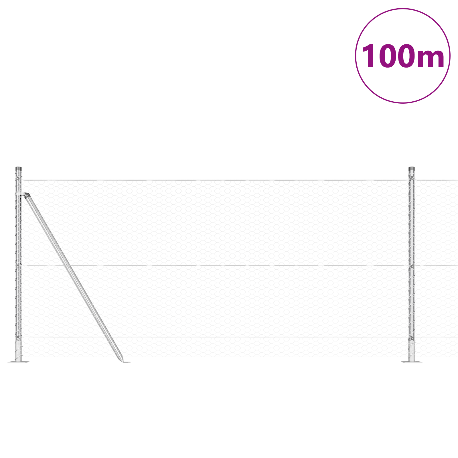 Hexagon Fence 0.8x100 m Galvanised Steel - Image 3