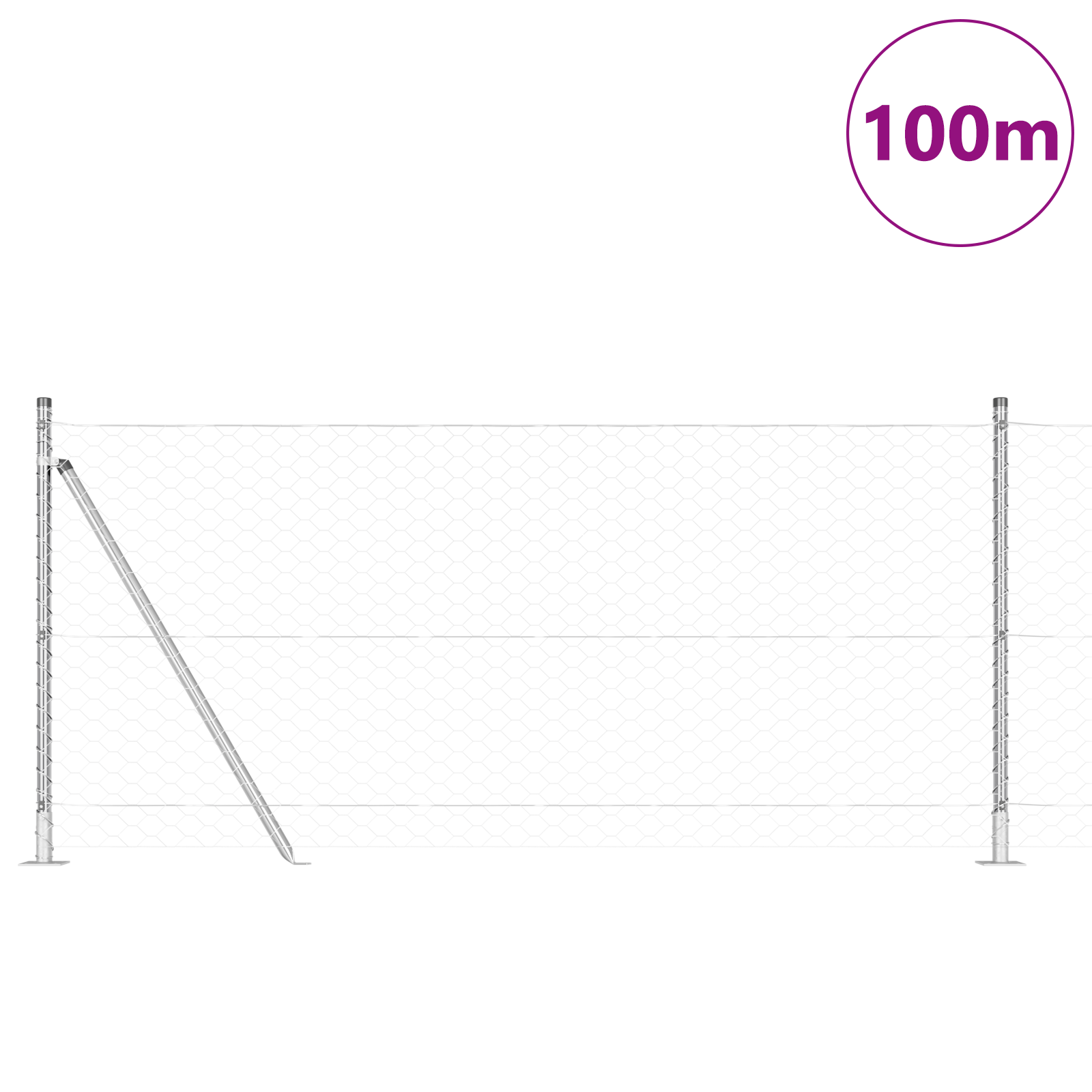 Hexagon Fence 0.8x100 m Galvanised Steel - Image 3