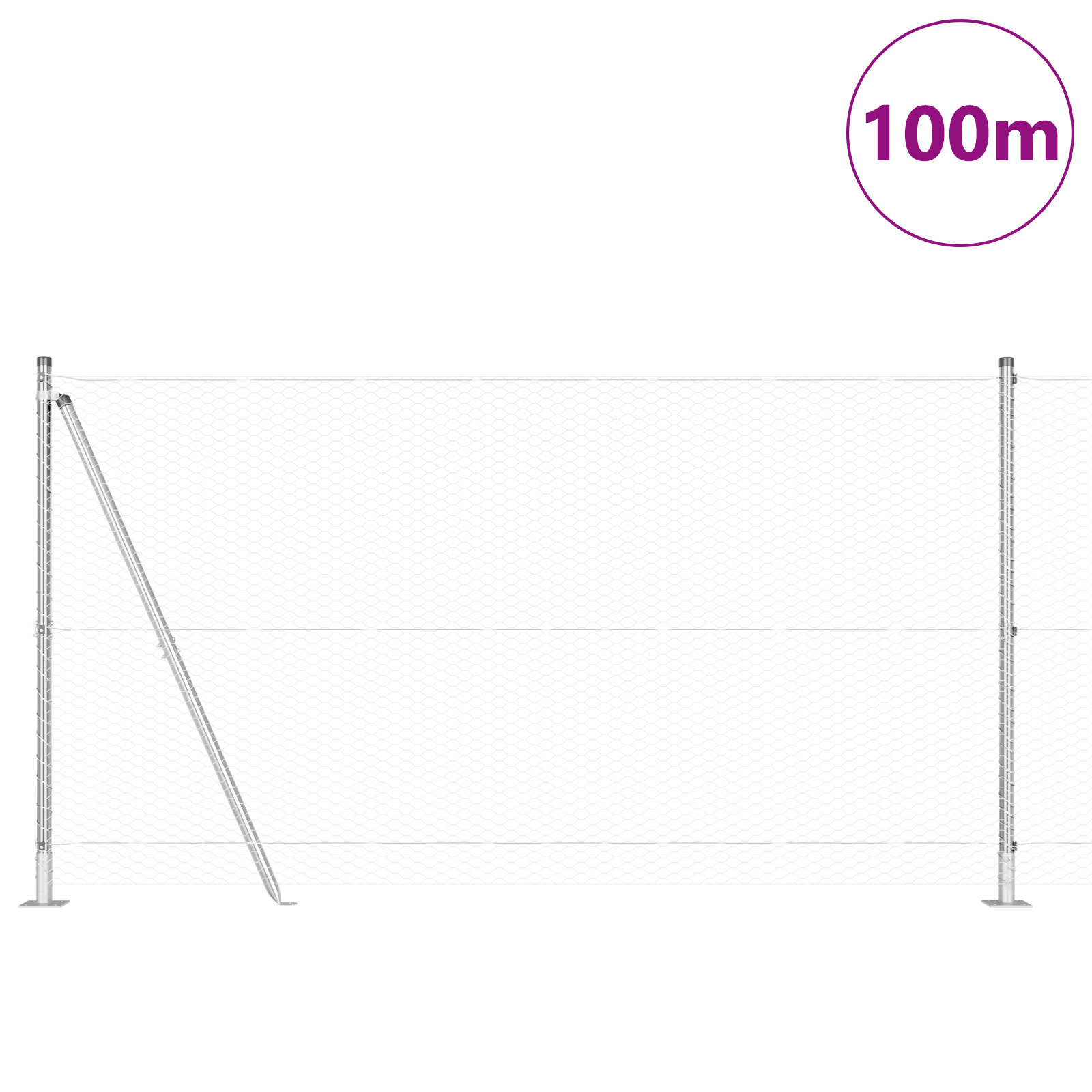 Hexagon Fence 1,2x100 m Galvanised Steel - Image 3