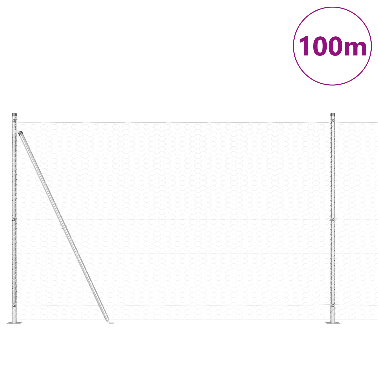 Hexagon Fence 1.4x100 m Galvanised Steel - Image 3