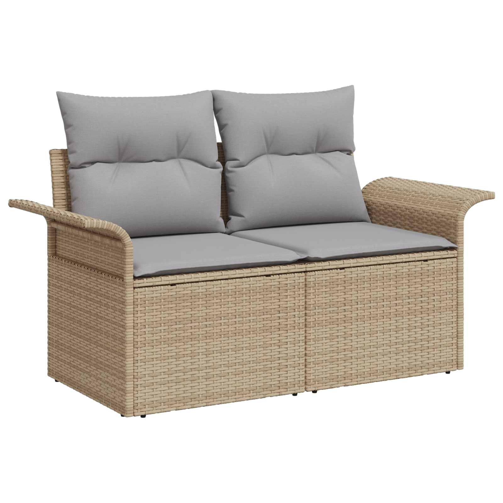 5-teiliges Garten Sofa Set mit Kissen in beigem Poly Rattan – Bild 5