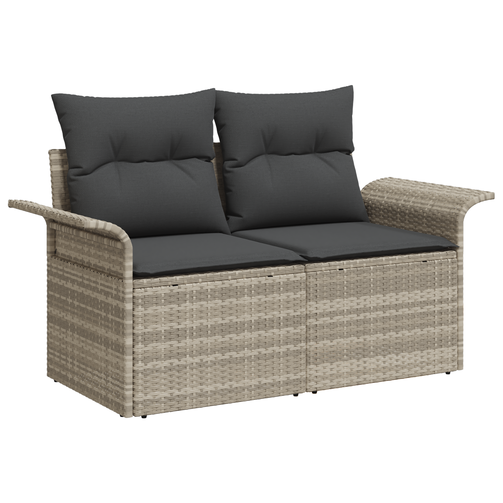 6 dalių sodo sofa su pagalvėlėmis, pilka poli ratanas - Image 5