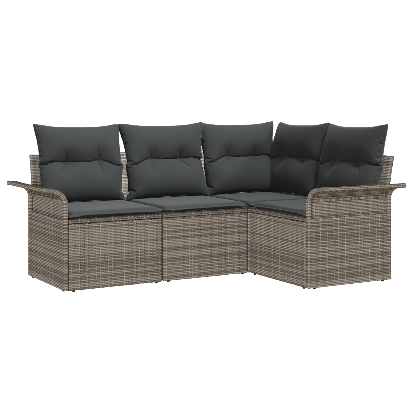 Thumbnail - vidaXL 4-teiliges Garten-Sofa-Set mit Kissen Grau Poly-Rattan