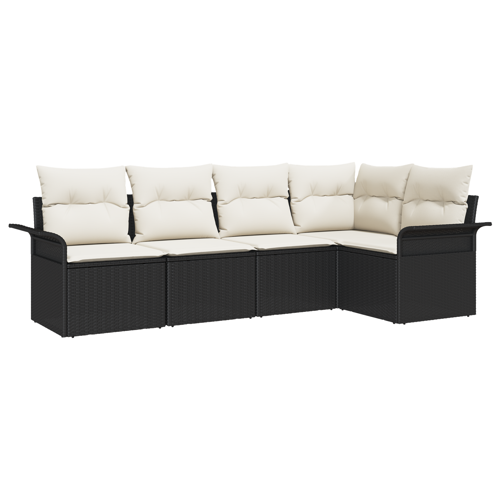 Thumbnail - vidaXL 5-teiliges Garten Sofa Set mit Kissen Schwarz Poly-Rattan