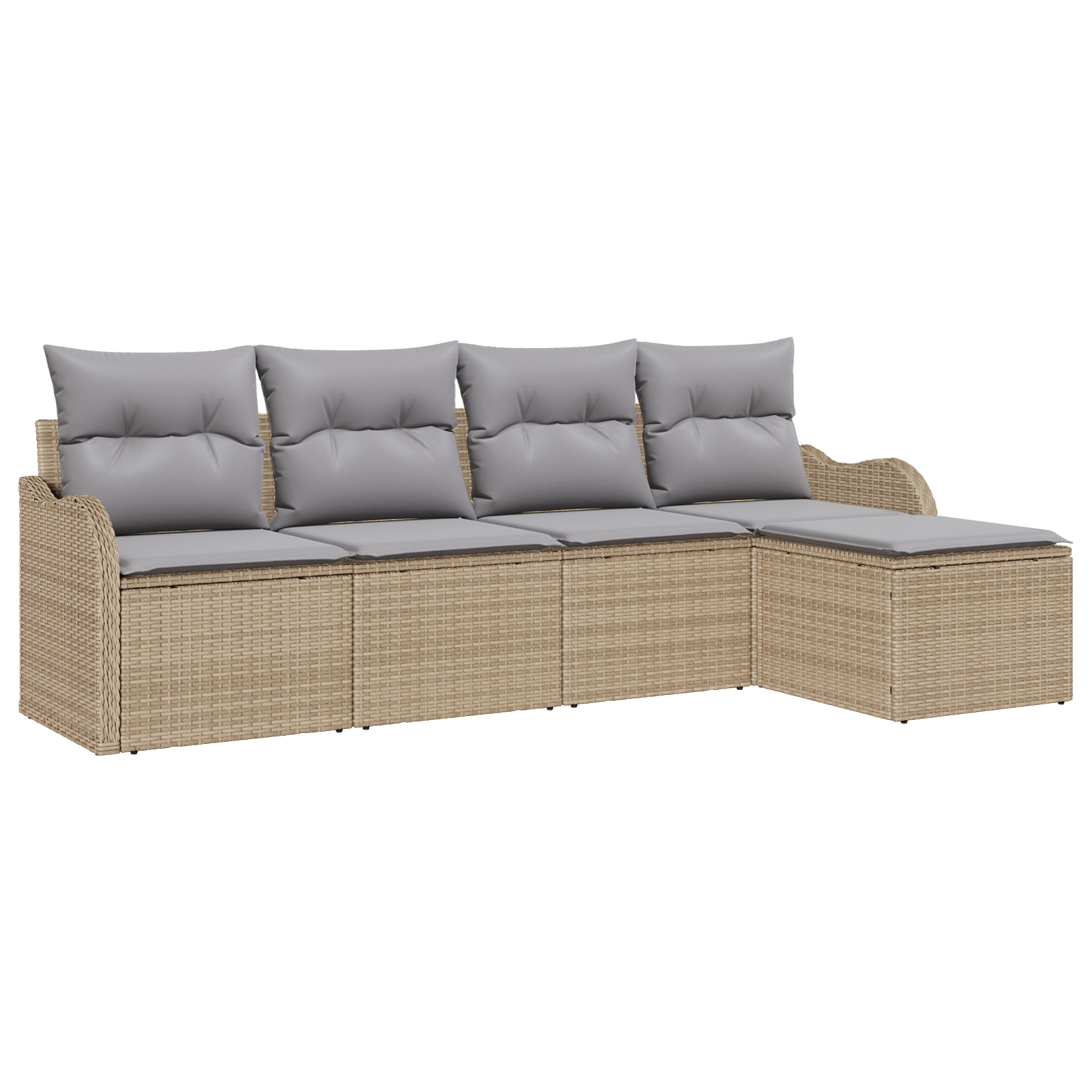 Thumbnail - vidaXL 5-teiliges Garten-Sofa-Set mit Kissen Beige Poly Rattan