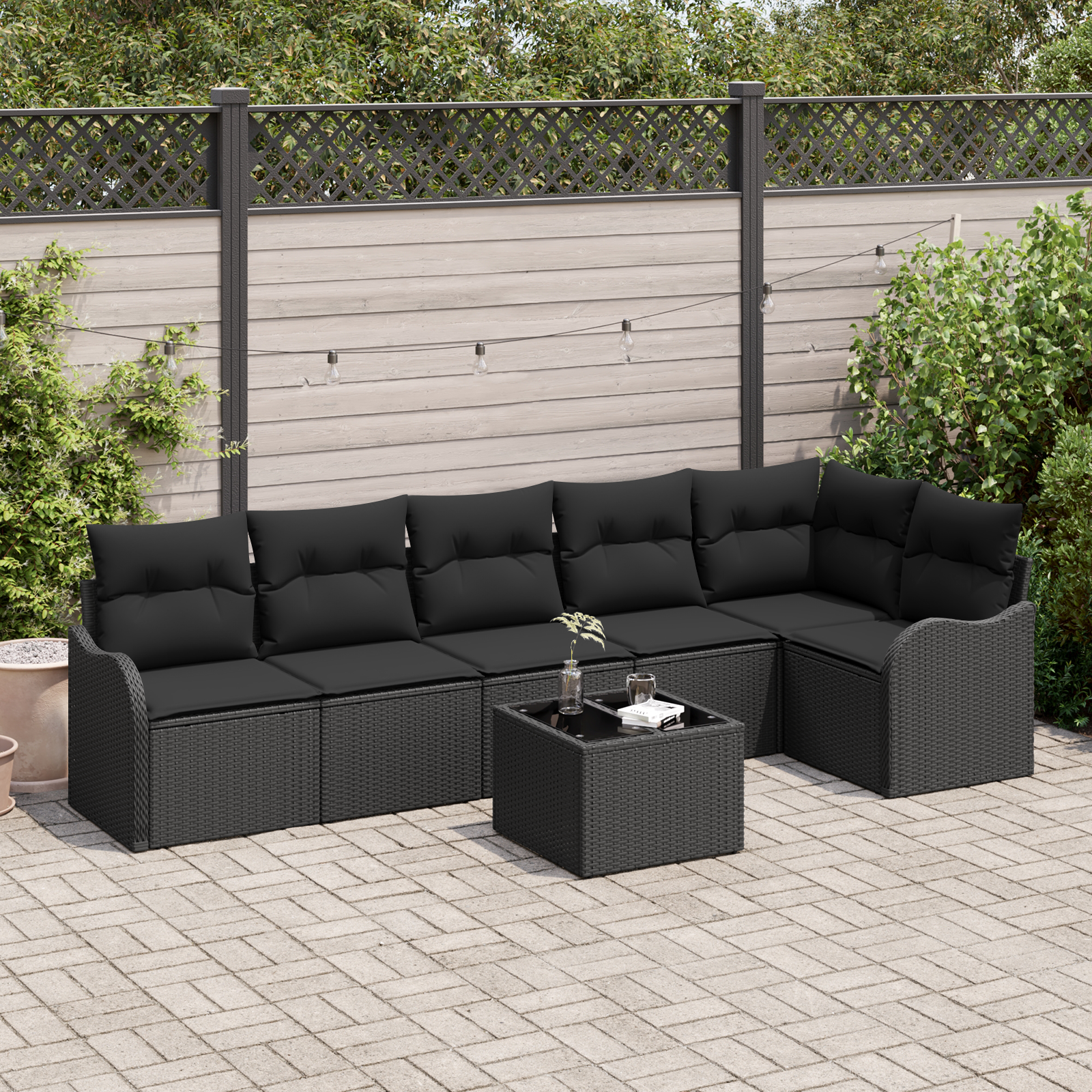 Thumbnail - vidaXL 7-teiliges Garten Sofa Set mit Kissen Beige Poly Rattan