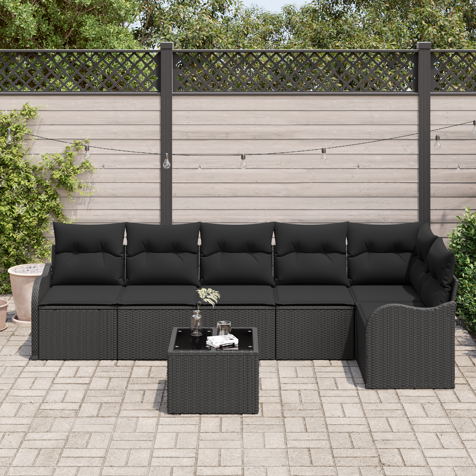 Thumbnail - vidaXL 7-teiliges Garten Sofa Set mit Kissen Beige Poly Rattan