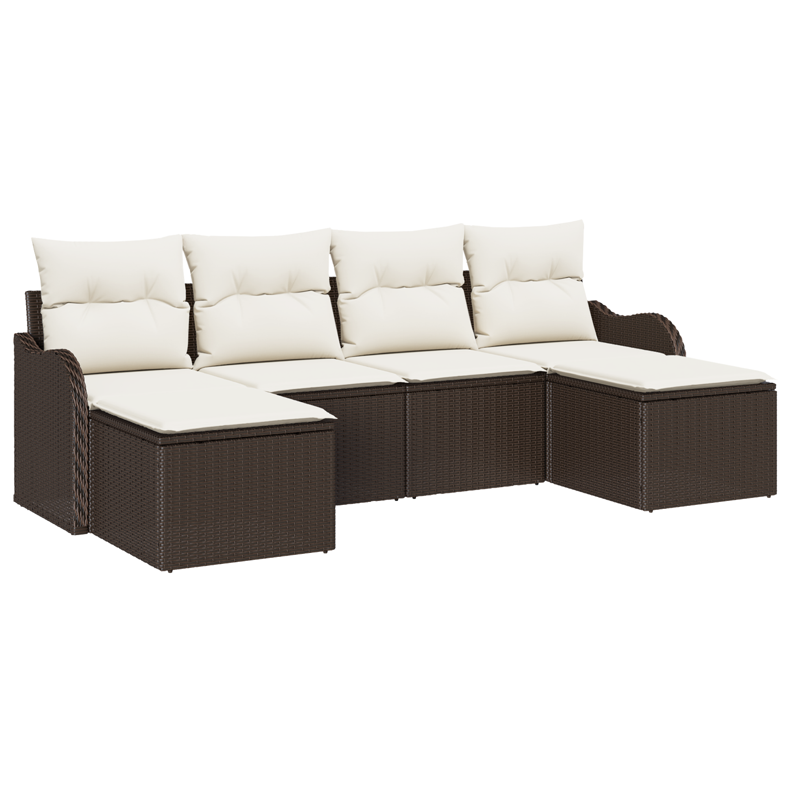 Thumbnail - vidaXL 6-teilige Garten Sofa Set mit Kissen Braun Poly Rattan