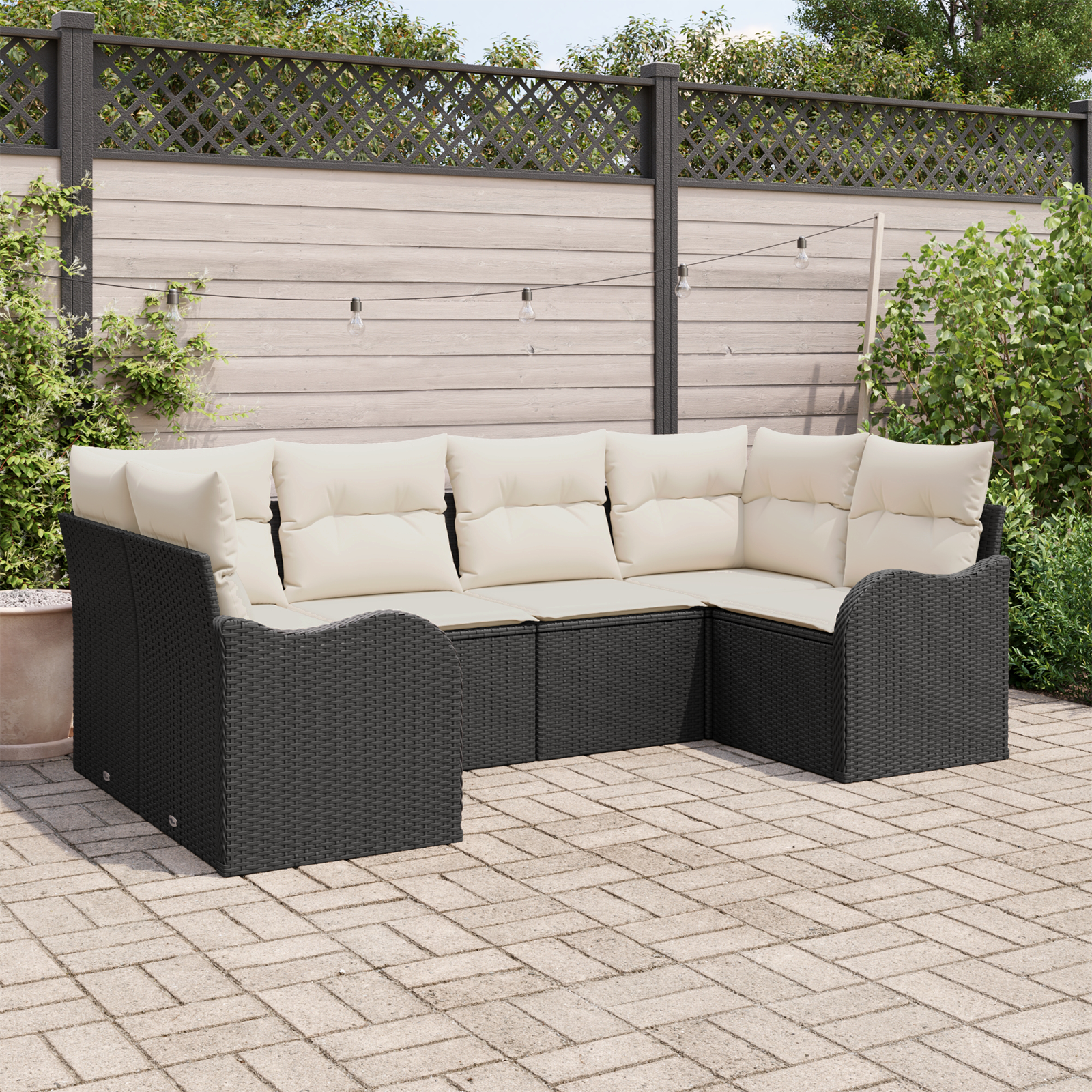 Thumbnail - vidaXL 6-teiliges Garten Sofa Set mit Kissen Schwarz Poly Rattan