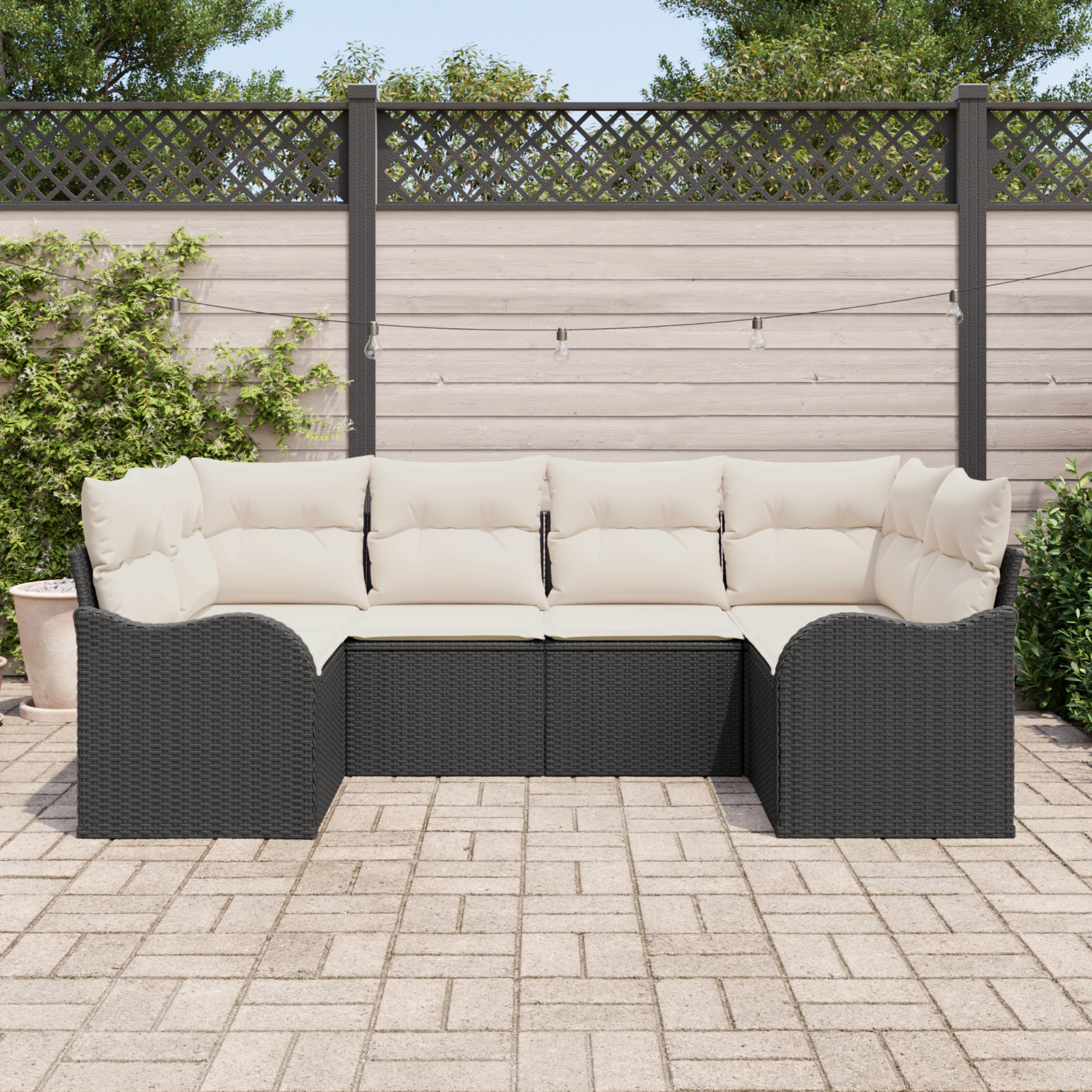 Thumbnail - vidaXL 6-teiliges Garten Sofa Set mit Kissen Schwarz Poly Rattan