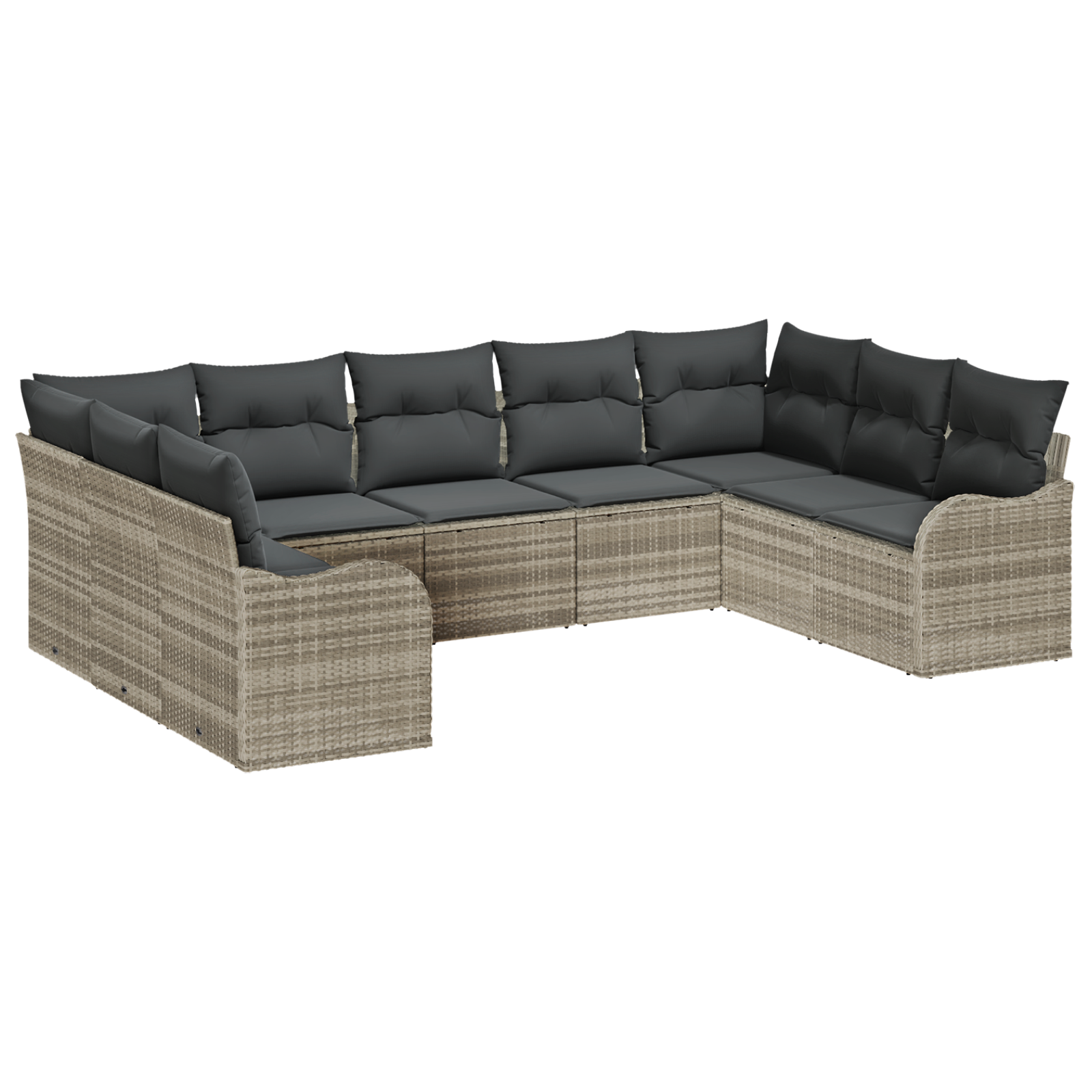Thumbnail - vidaXL 9-teiliges Garten Sofa Set mit Kissen Hellgrau Poly Rattan