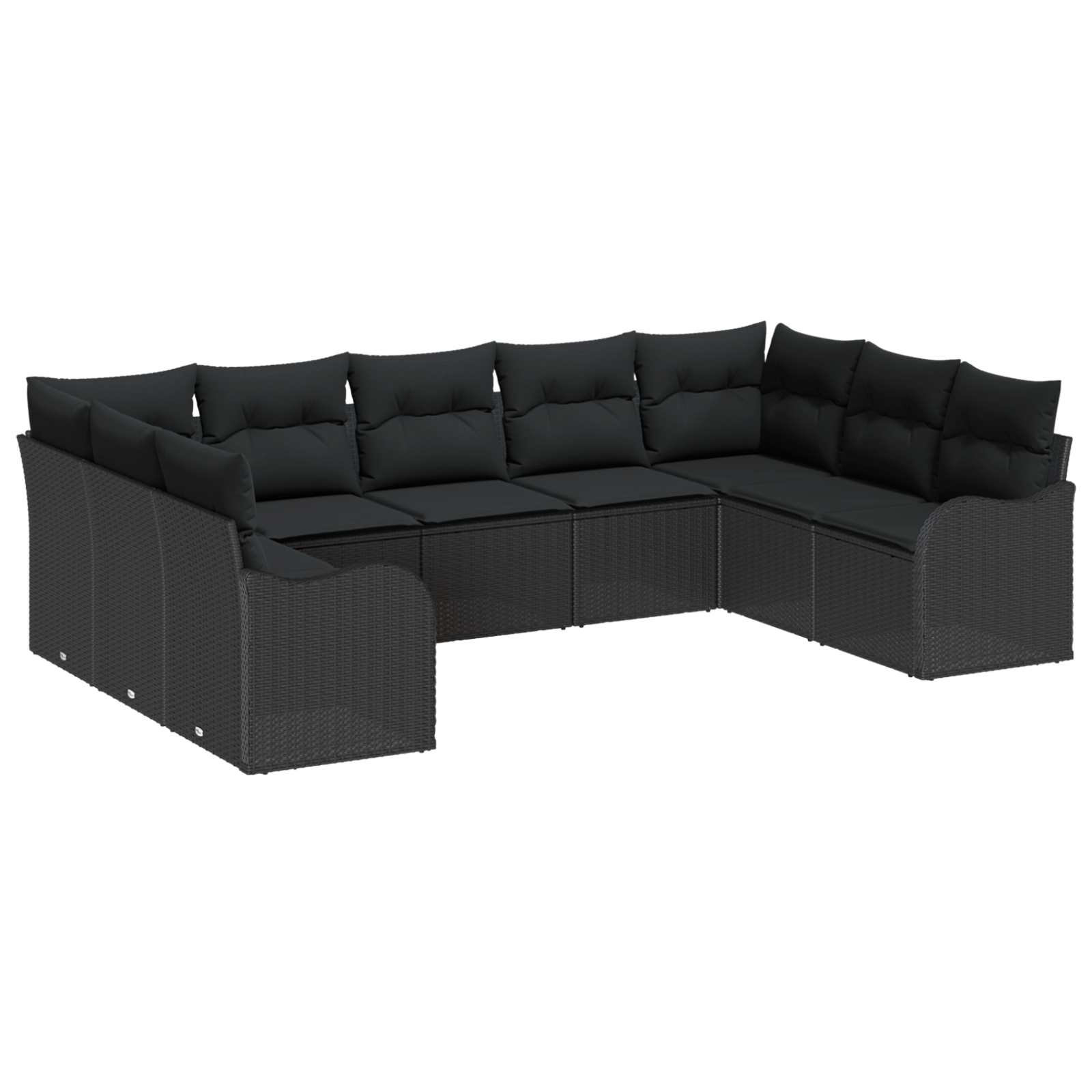 Thumbnail - vidaXL 9-teiliges Garten Sofa Set mit Kissen Schwarzes Poly Rattan