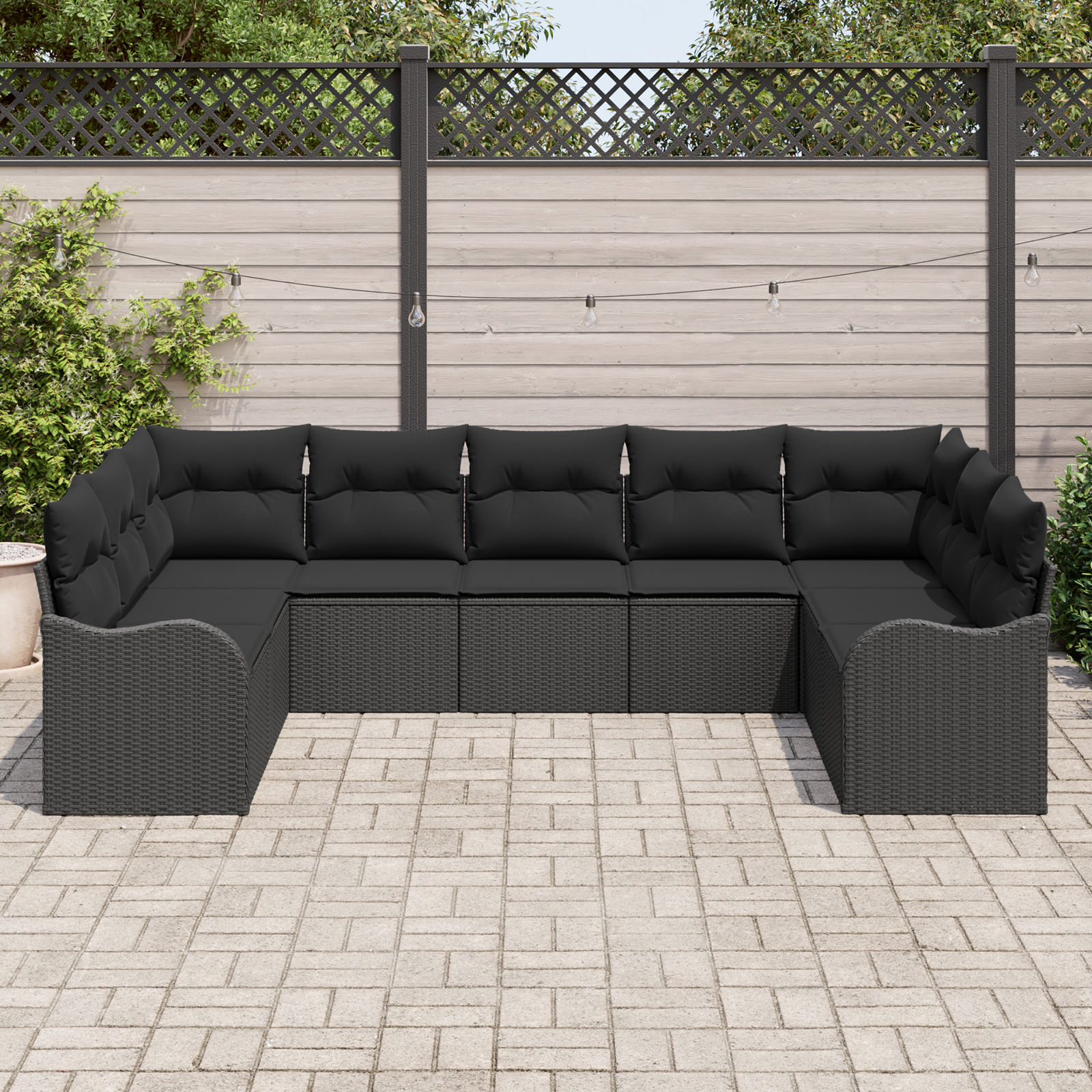 Thumbnail - vidaXL 9-teiliges Garten Sofa Set mit Kissen Schwarzes Poly Rattan