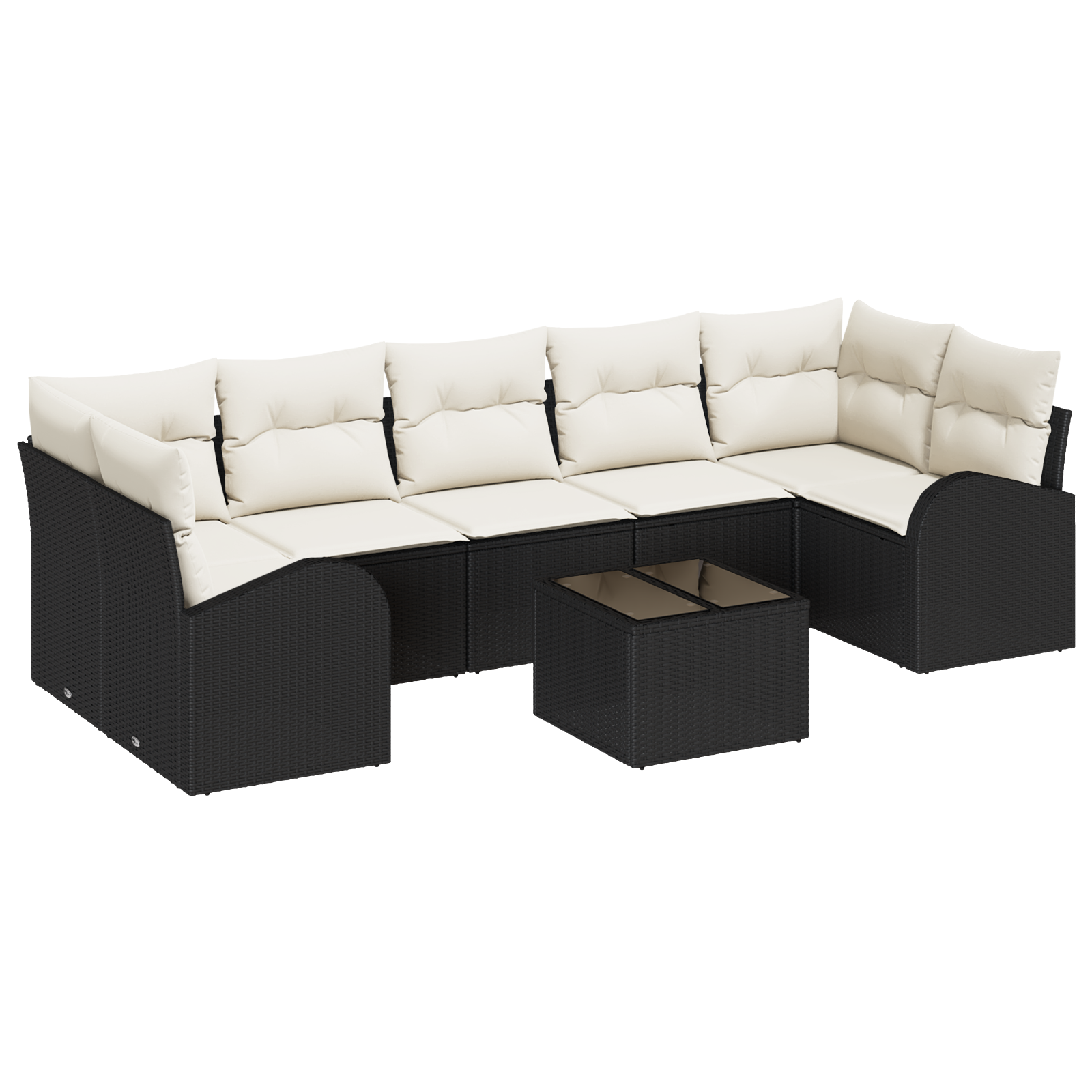 Thumbnail - vidaXL 8-teiliges Garten Sofaset mit Kissen in Schwarz aus Poly Rattan