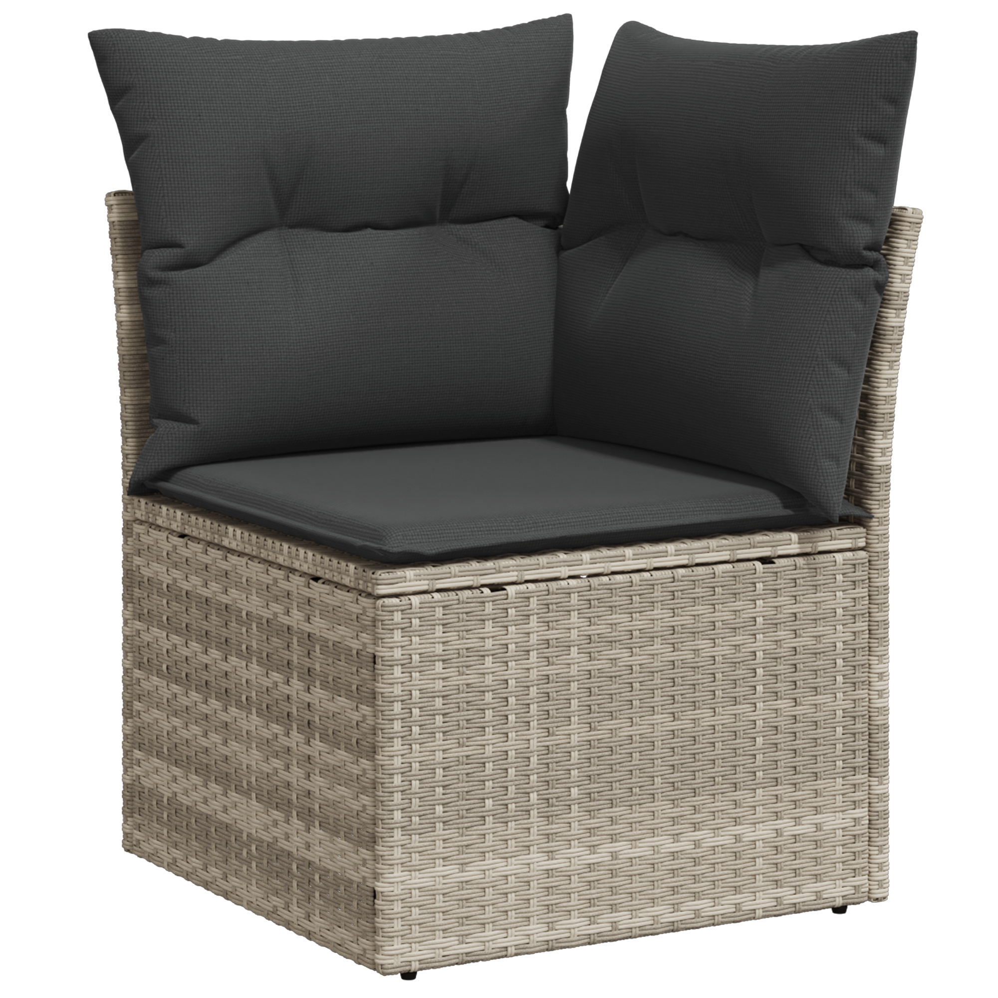 5 dalių Sodo Sofa Rinkinys su Pagalvėlėmis Šviesiai Pilkas Poliratanas - Image 7