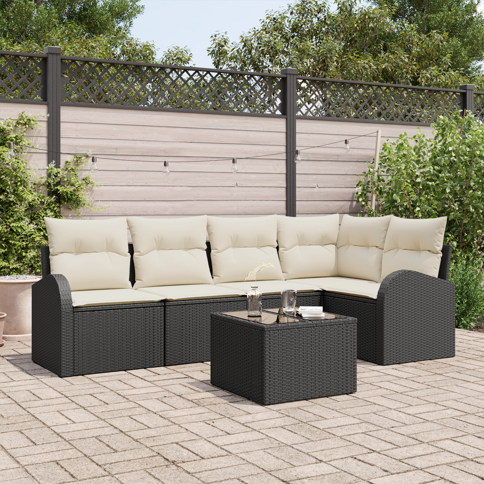 Thumbnail - vidaXL 5-teiliges Garten Sofa Set mit Kissen Braun Poly Rattan