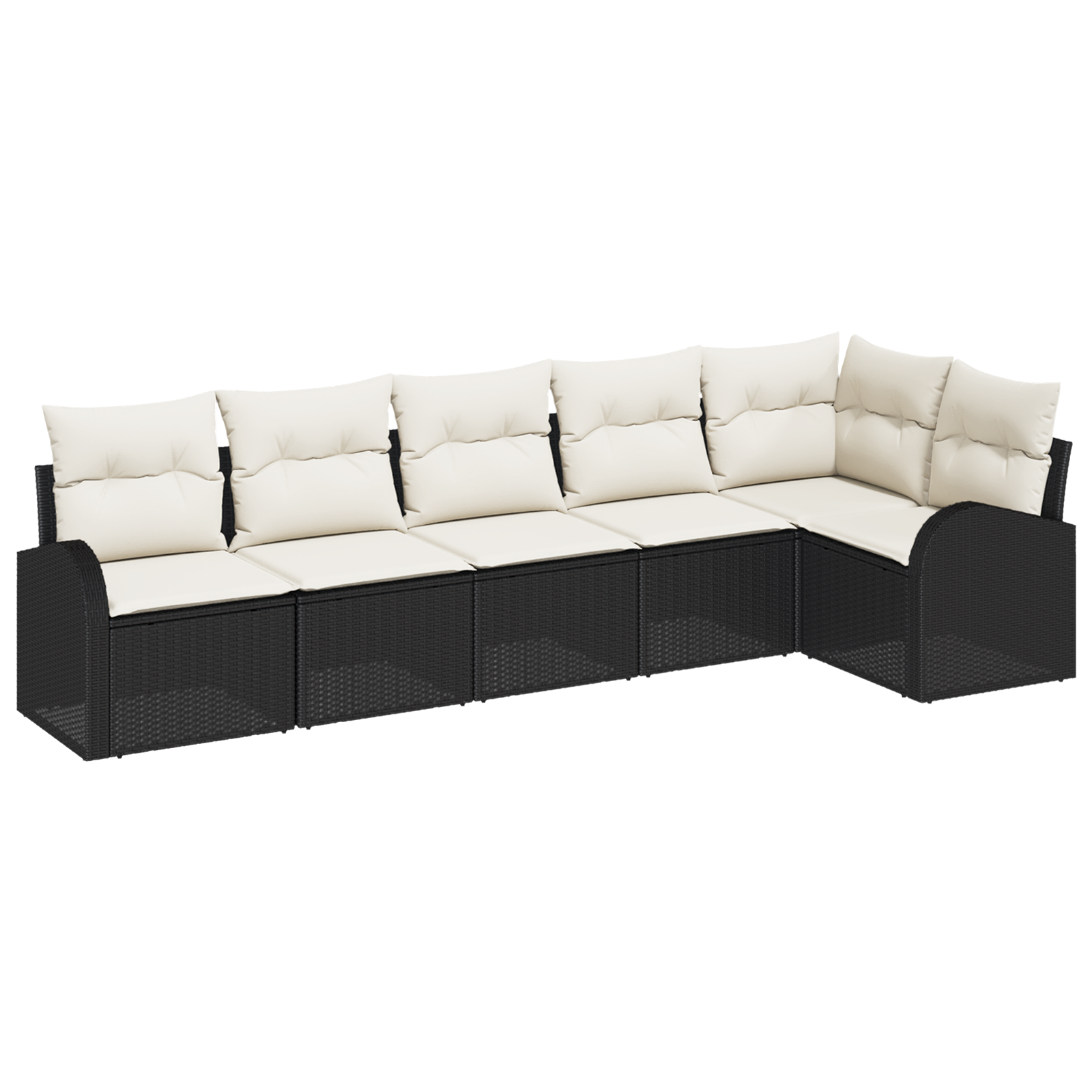 Thumbnail - vidaXL 6-teiliges Garten-Sofa-Set mit Kissen Schwarz Poly Rattan
