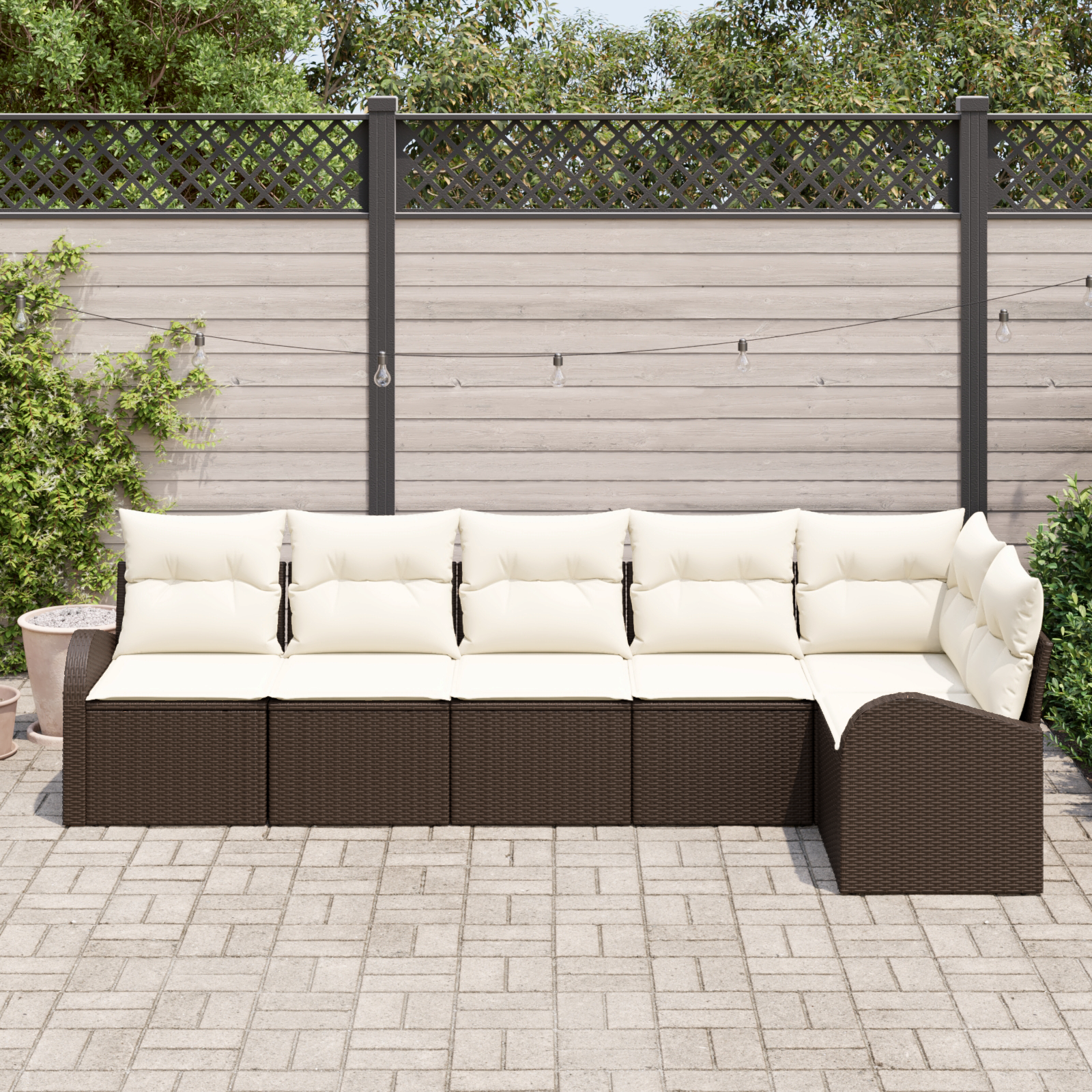 Thumbnail - vidaXL 6-teilige Garten Sofagarnitur mit Kissen Braun Poly Rattan