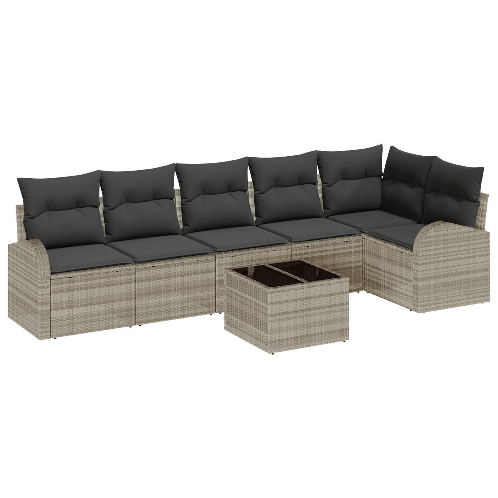 Thumbnail - vidaXL 7-teiliges Garten Sofa Set mit Kissen Grau Poly Rattan