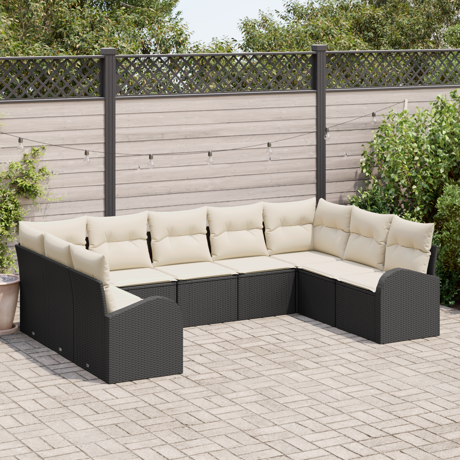 Thumbnail - vidaXL 9-teiliges Garten Sofa Set mit Kissen Schwarz Poly Rattan
