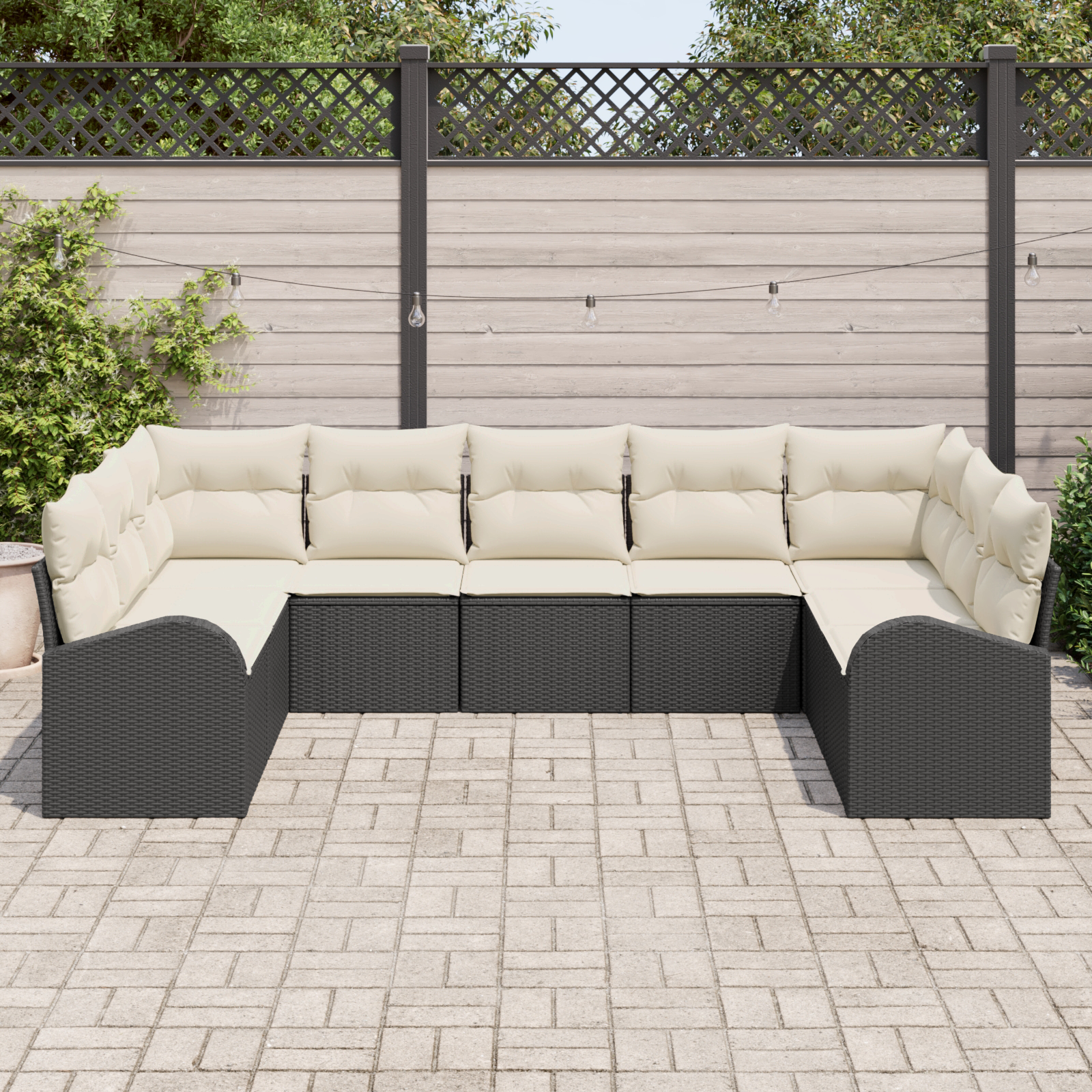 Thumbnail - vidaXL 9-teiliges Garten Sofa Set mit Kissen Schwarz Poly Rattan