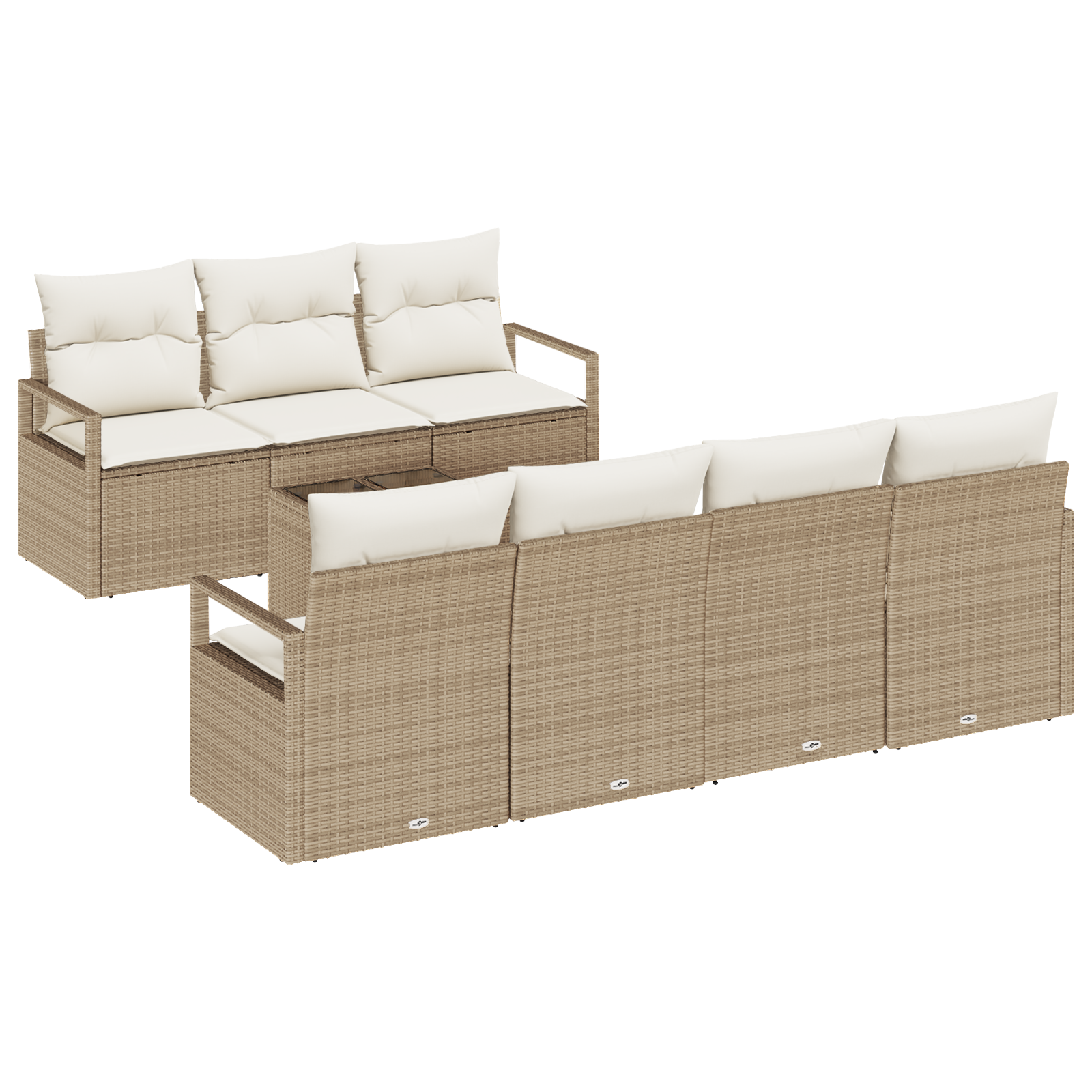 Thumbnail - vidaXL 8-teiliges Garten Sofa Set mit Kissen Beige Poly Rattan