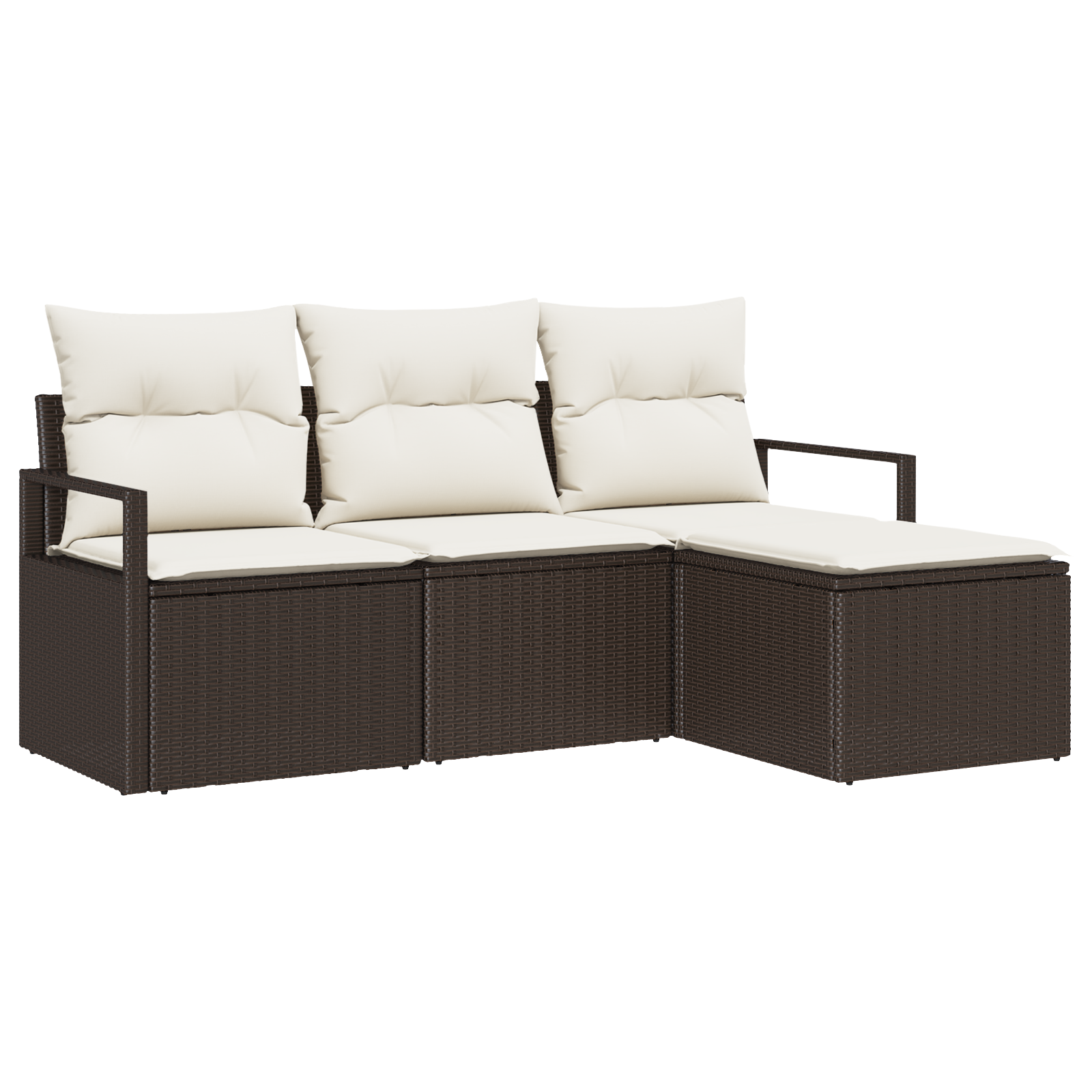 Thumbnail - vidaXL 4-teilige Garten Sofa Set mit Kissen Braun Poly Rattan
