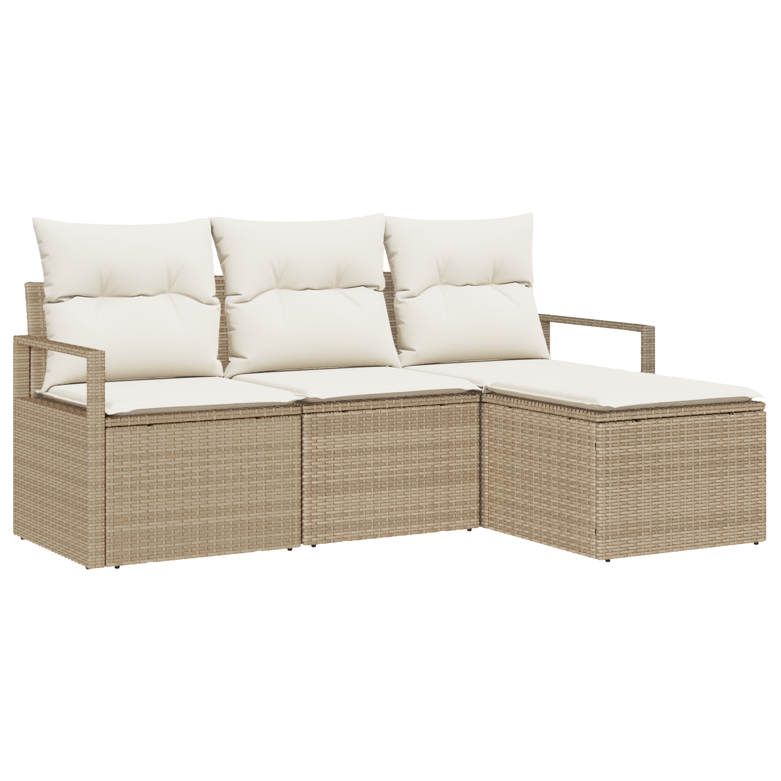Thumbnail - vidaXL 4-teilige Garten-Sofa mit Kissen Beige Poly Rattan