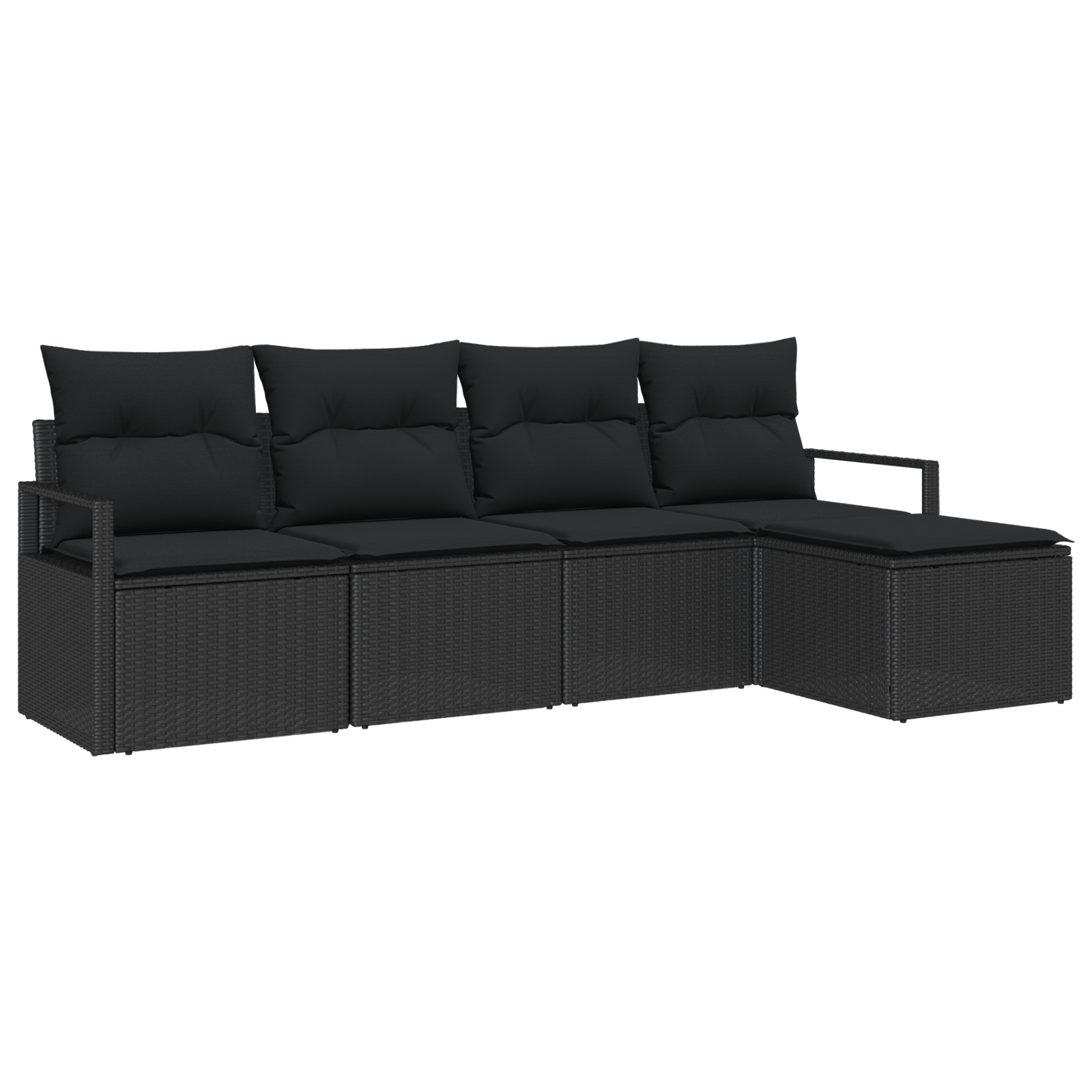 Thumbnail - vidaXL 5-teiliges Garten-Sofa-Set mit Kissen Schwarz Poly Rattan