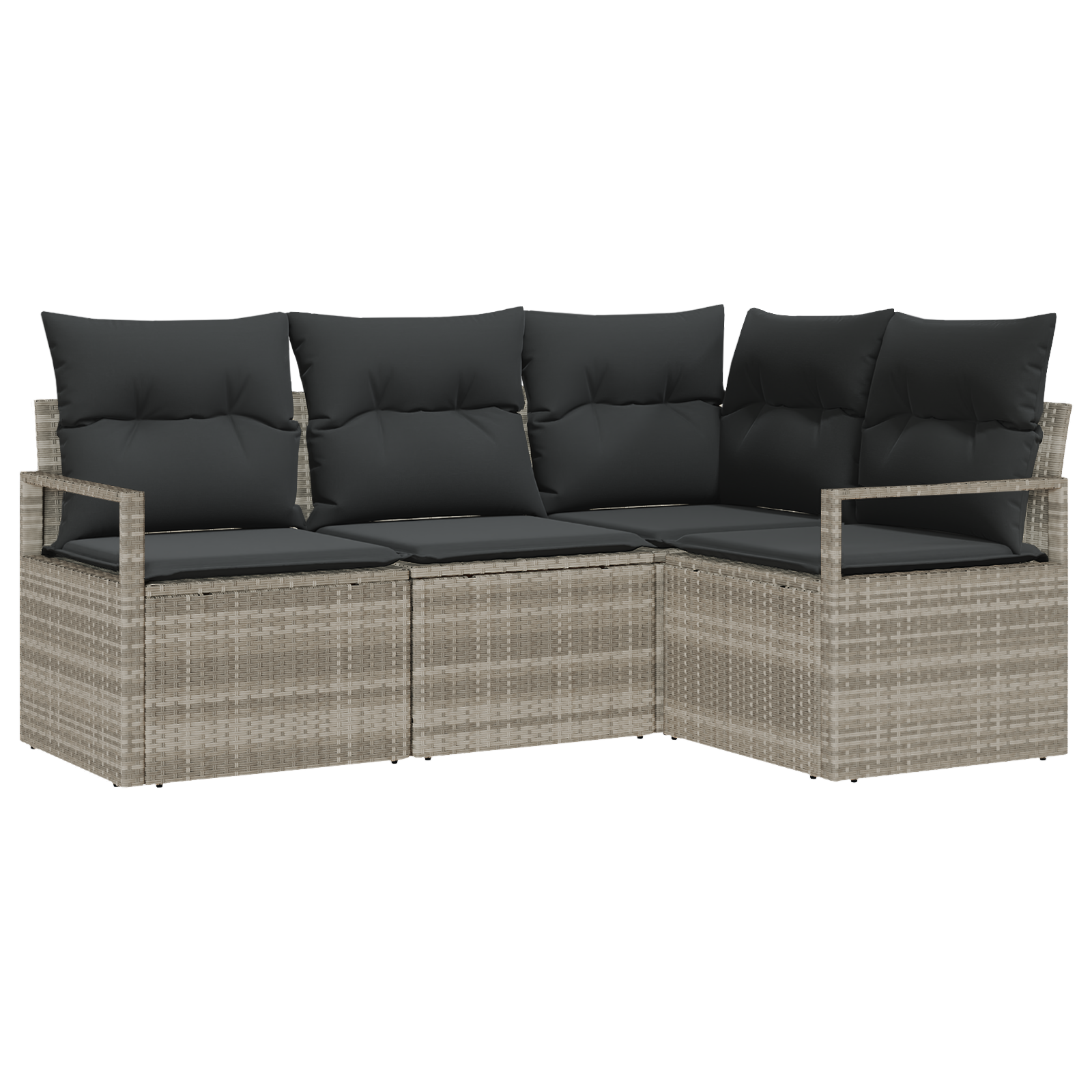 4-teiliges Garten Sofa Set mit Kissen in Hellgrau Poly Rattan – Bild 2