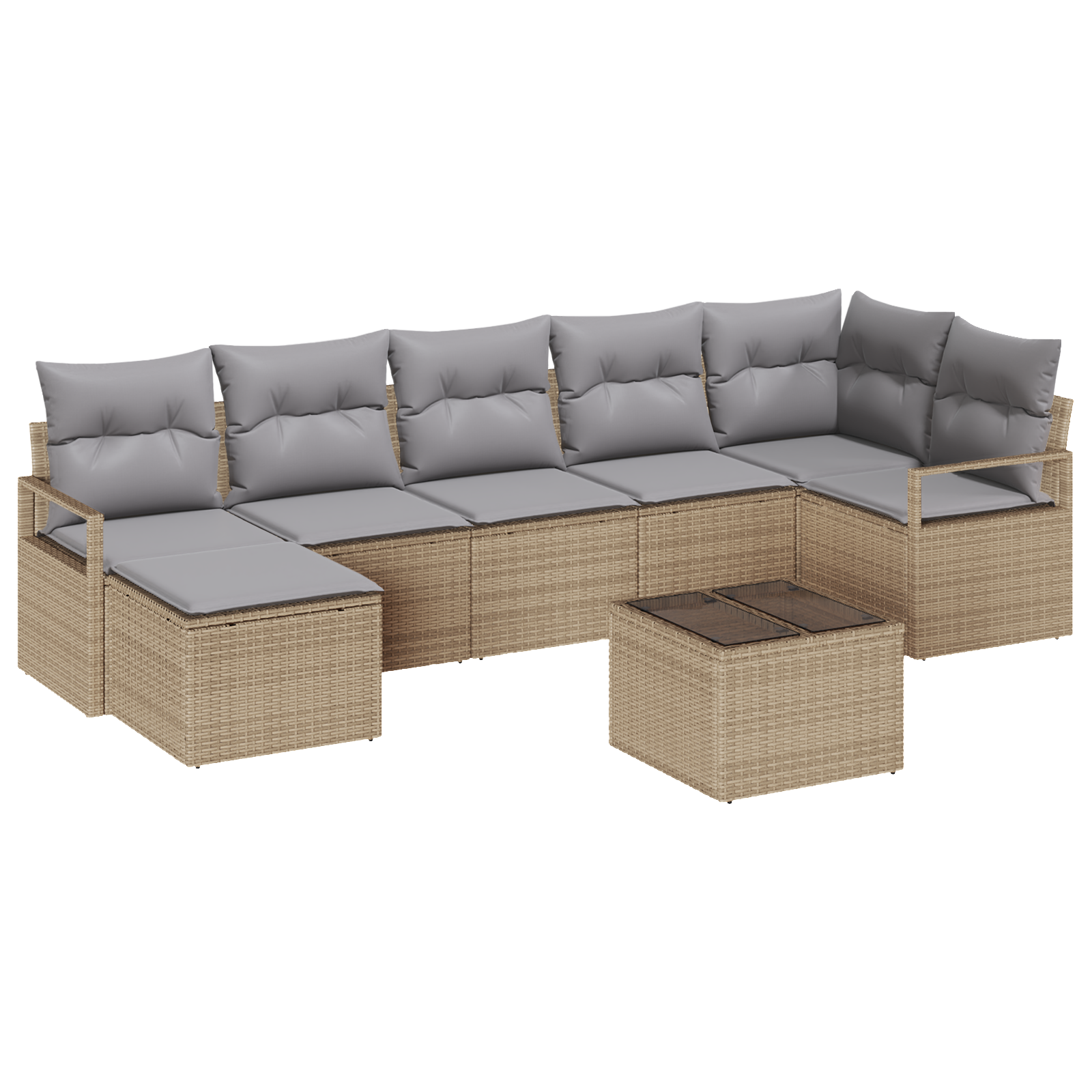 Thumbnail - vidaXL 8 Stück Garten Sofa Set mit Kissen Schwarz Poly Rattan