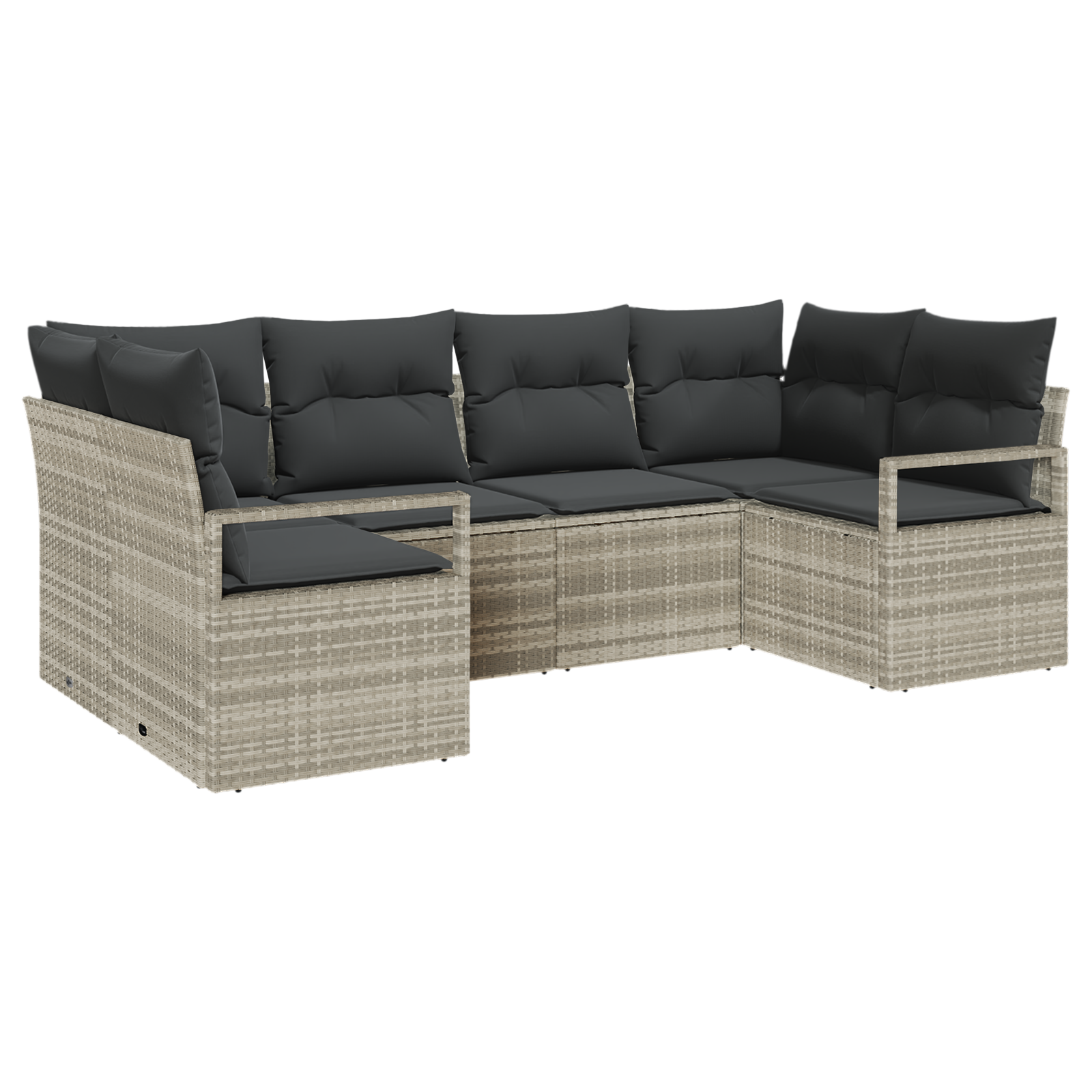 Thumbnail - vidaXL 6 Stück Garten-Sofa-Set mit Kissen Hellgrau Poly-Rattan