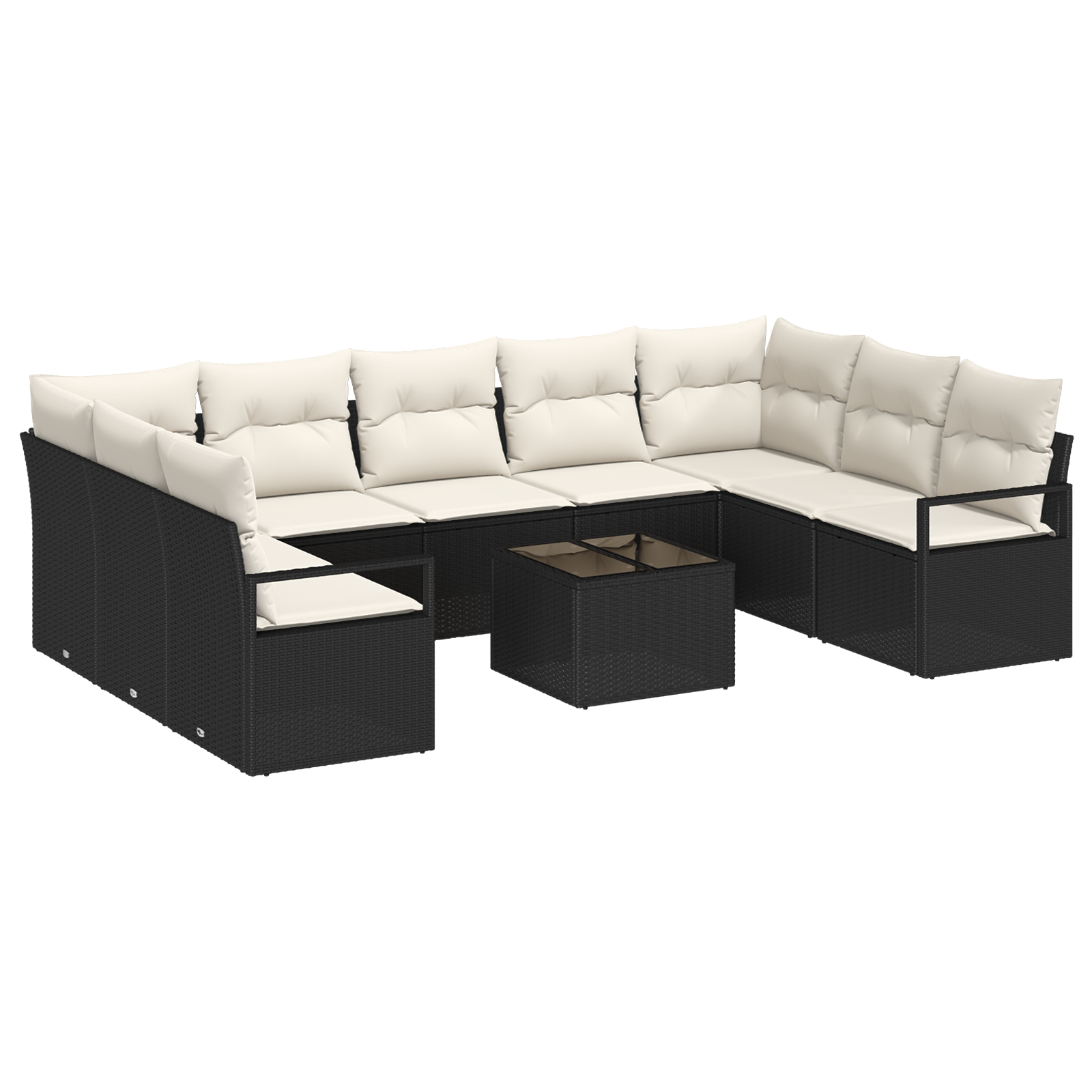 Thumbnail - vidaXL 9-teilige Garten-Sofa-Set mit Kissen braunes Poly-Rattan