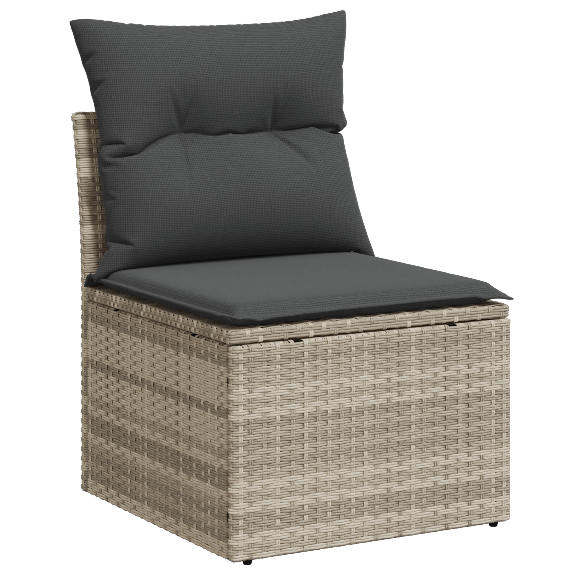 10 dalių sodo sofa rinkinys su pagalvėlėmis, pilka poli ratanas - Image 5