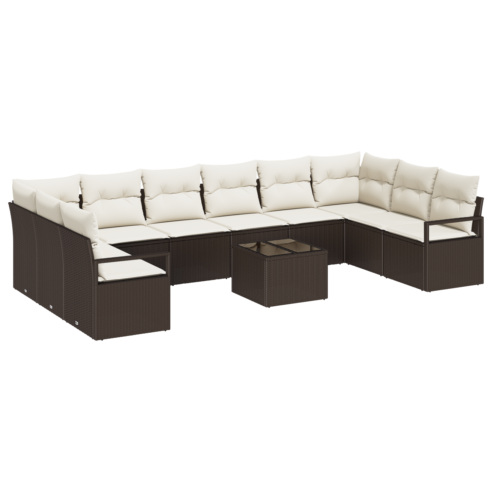 Thumbnail - vidaXL 10-teiliges Garten Sofa Set mit Kissen - graues Poly Rattan