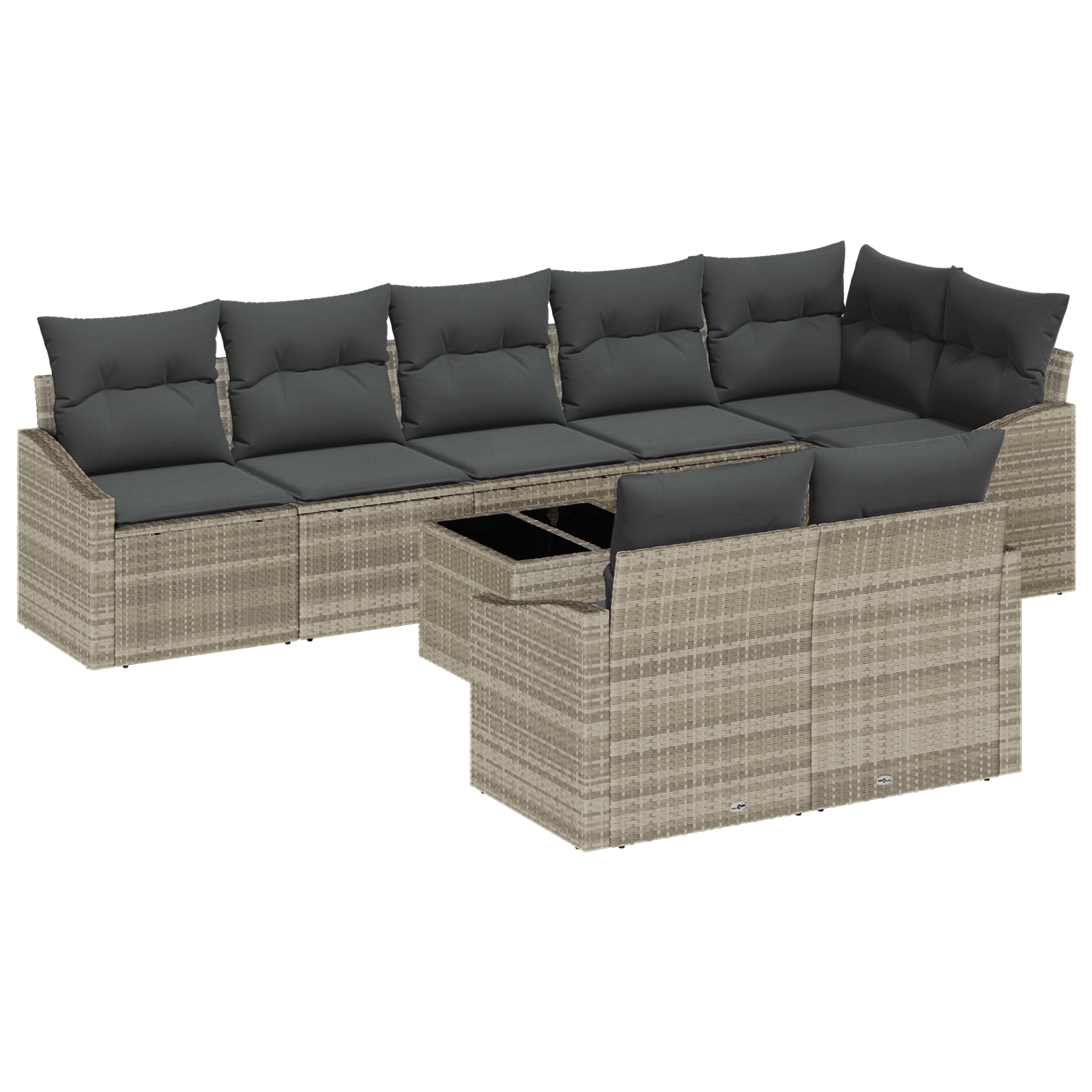 9-teiliges Garten-Esszimmer-Set mit Kissen Braun Poly-Rattan - Gartenmöbel - Your Garden Eden