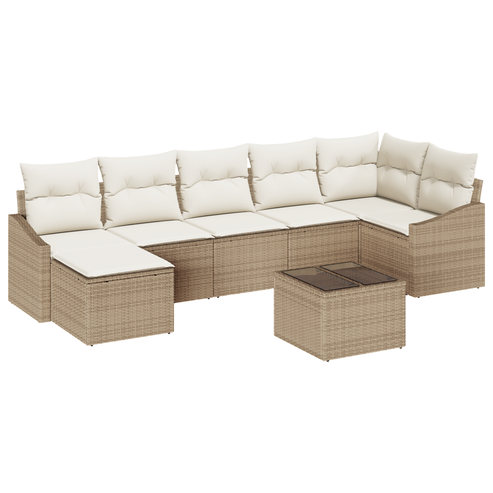 8-teilige Garten Essgruppe mit Kissen Braun Poly Rattan - Gartenmöbel - Your Garden Eden