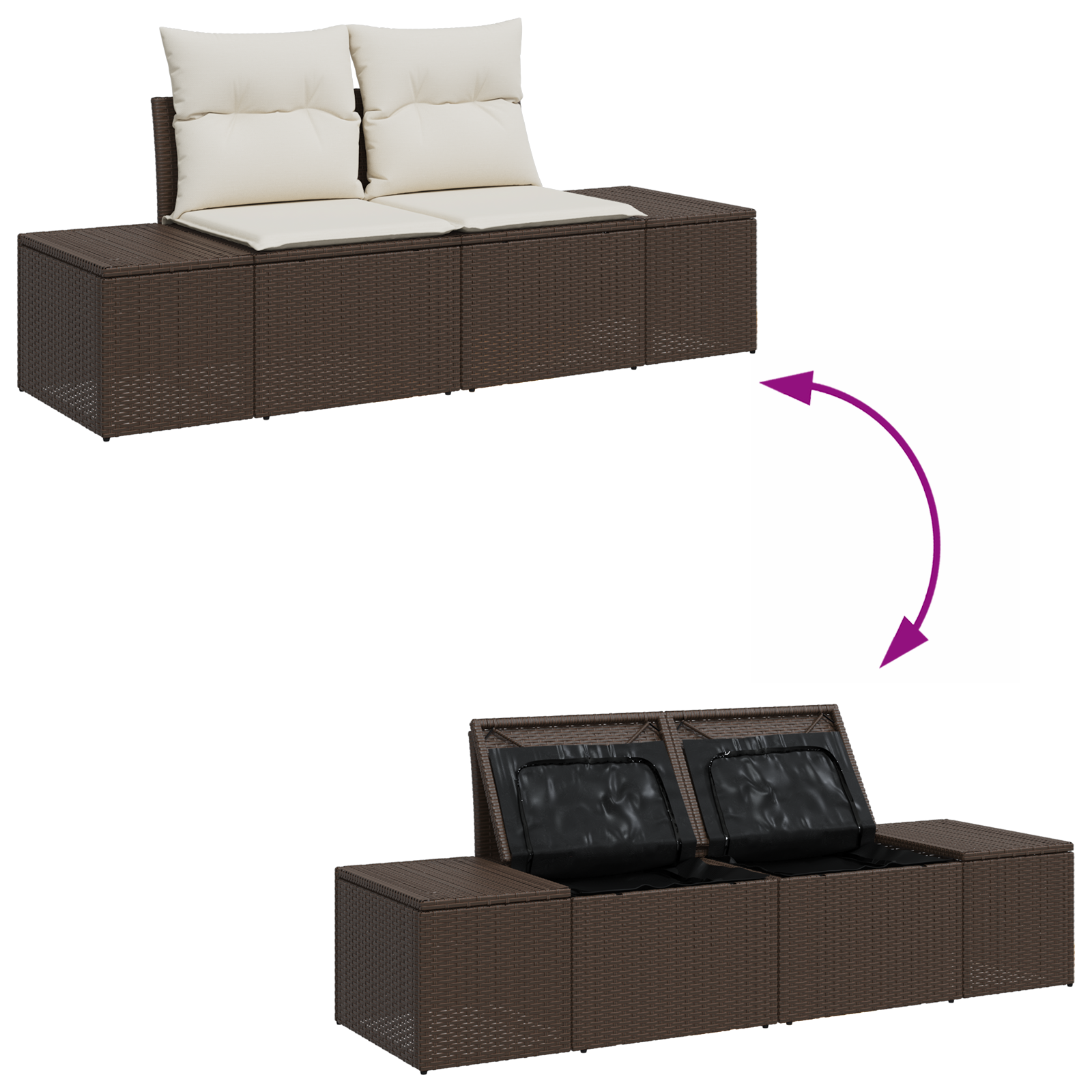 Conjunto de Sofá de Jardim com Almofadas de 8 Peças Cinza Polirattan