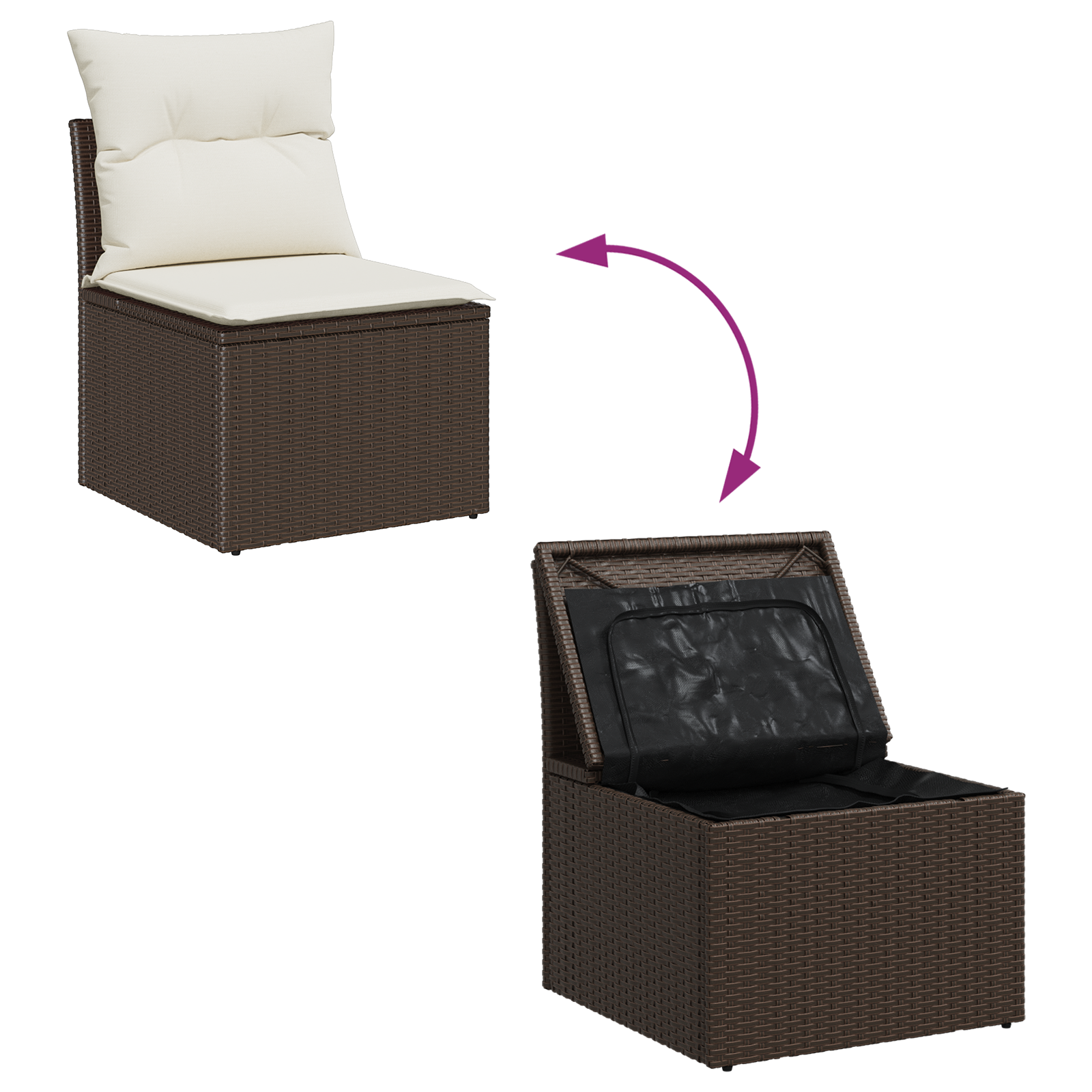 Conjunto de Sofá de Jardim com Almofadas de 8 Peças Cinza Polirattan