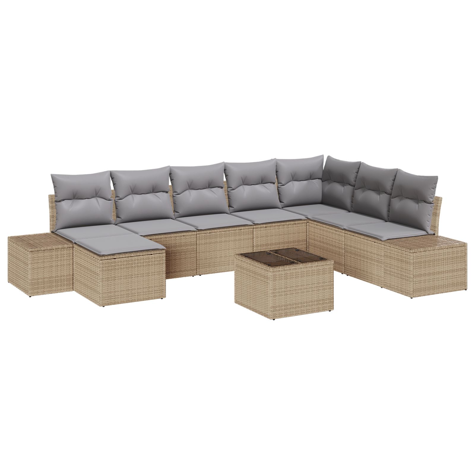 Thumbnail - vidaXL 9-teiliges Garten Sofa Set mit Kissen auf schwarzem Poly Rattan