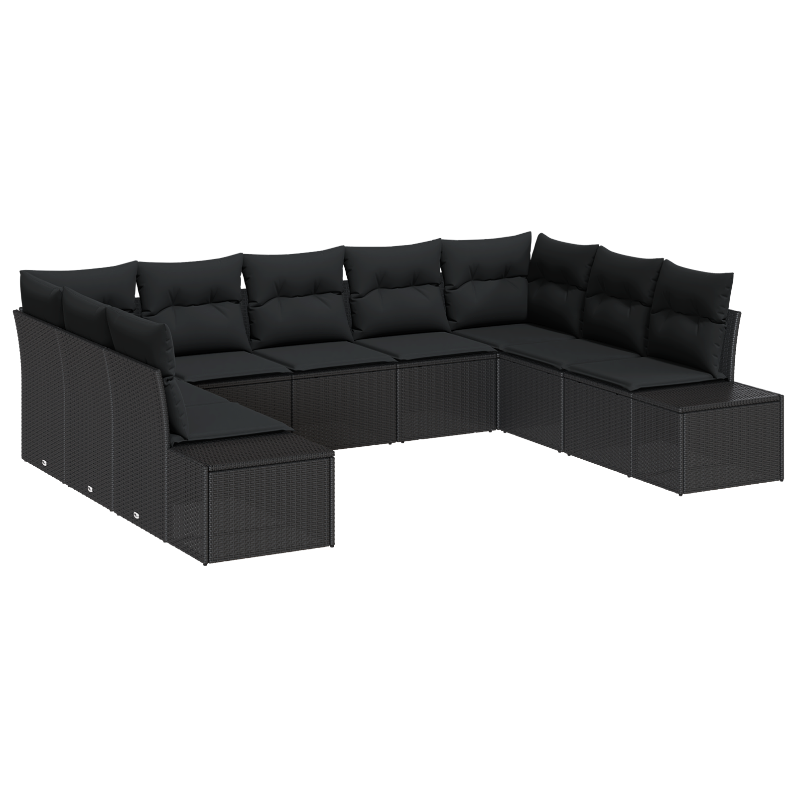 Thumbnail - vidaXL 9-teiliges Garten Sofa Set mit Kissen in schwarzem Poly Rattan