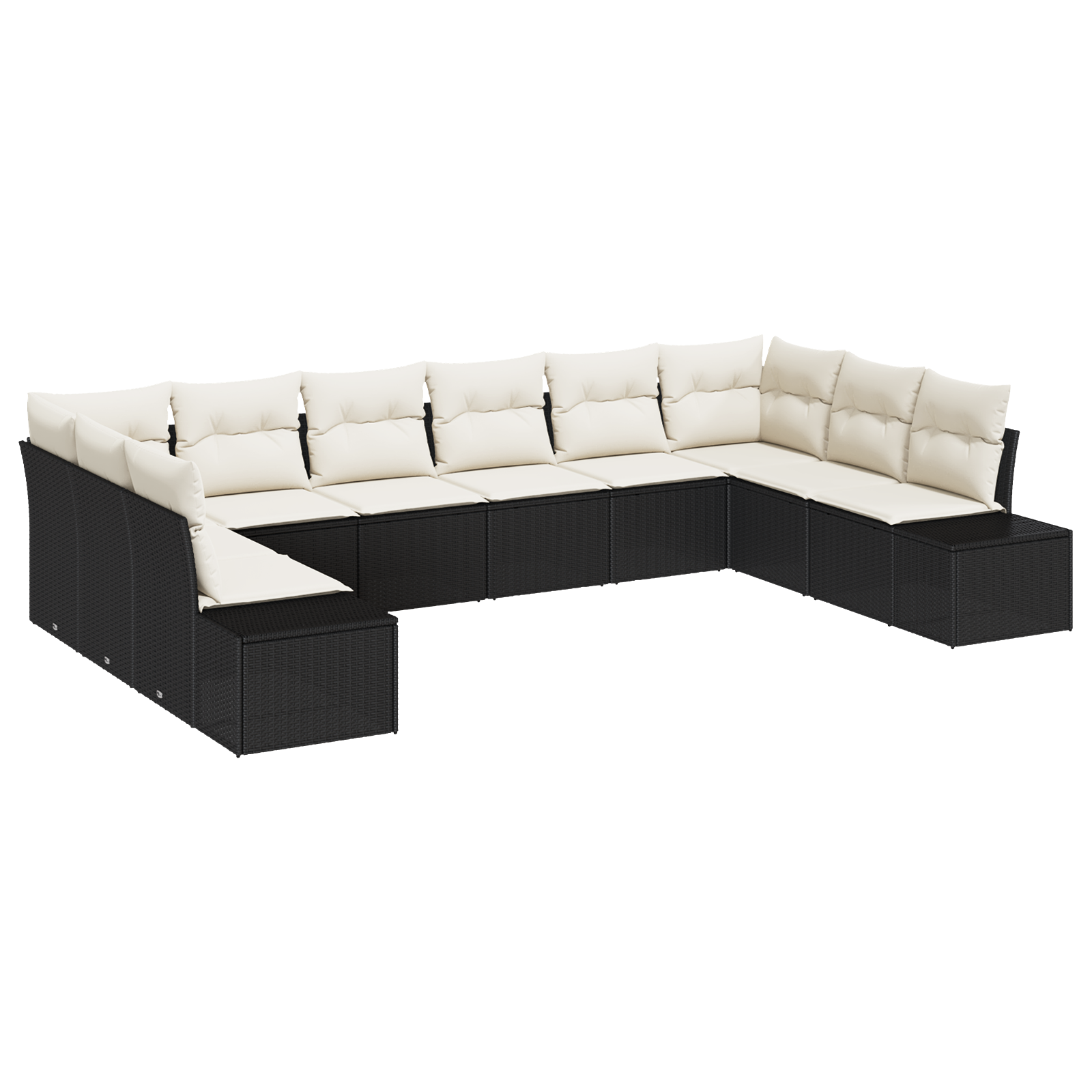 Thumbnail - vidaXL 10-teiliges Garten Sofa Set mit Kissen Schwarz Poly Rattan