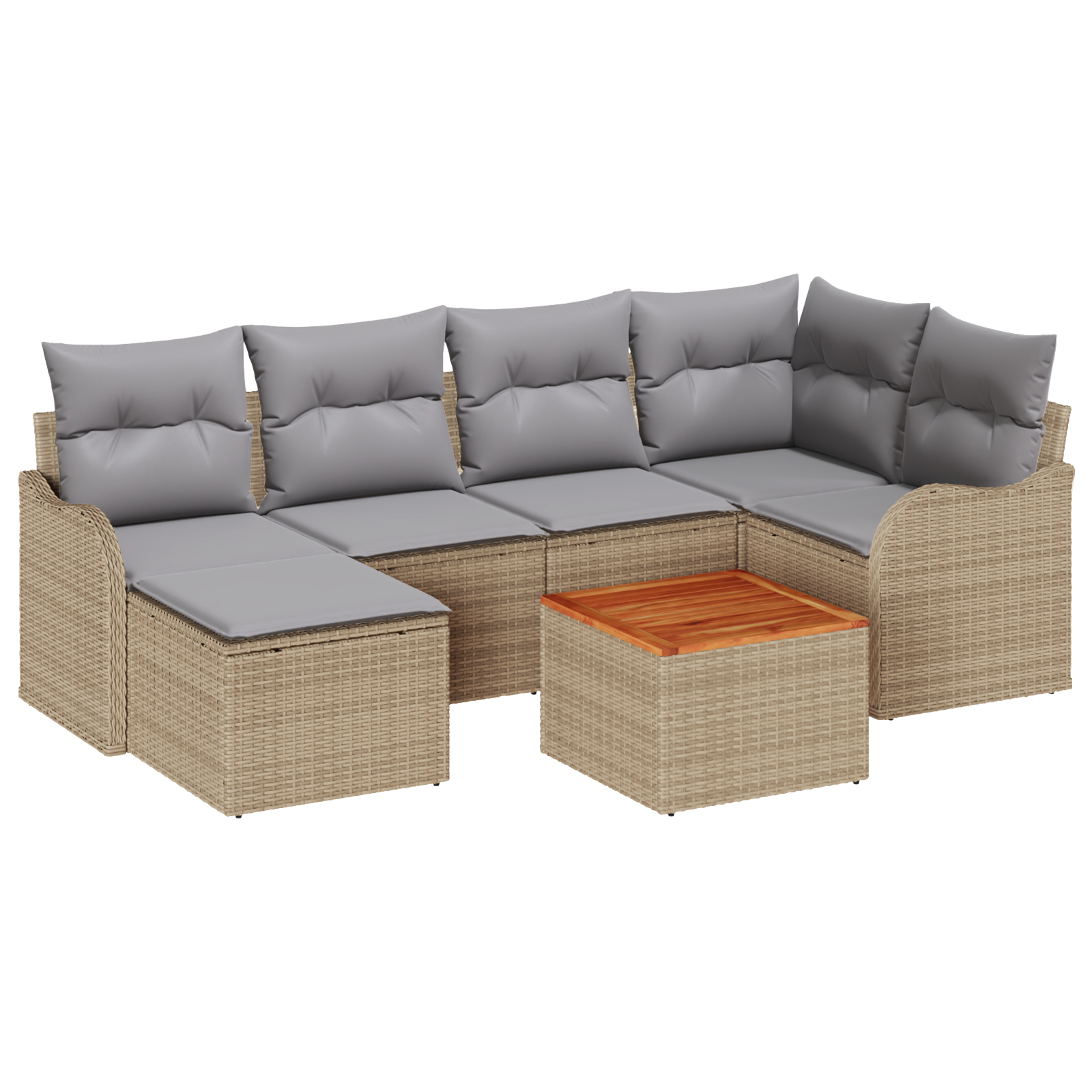 Thumbnail - vidaXL Garten Sofa Set 7 pcs Beige, hellgrau Groß