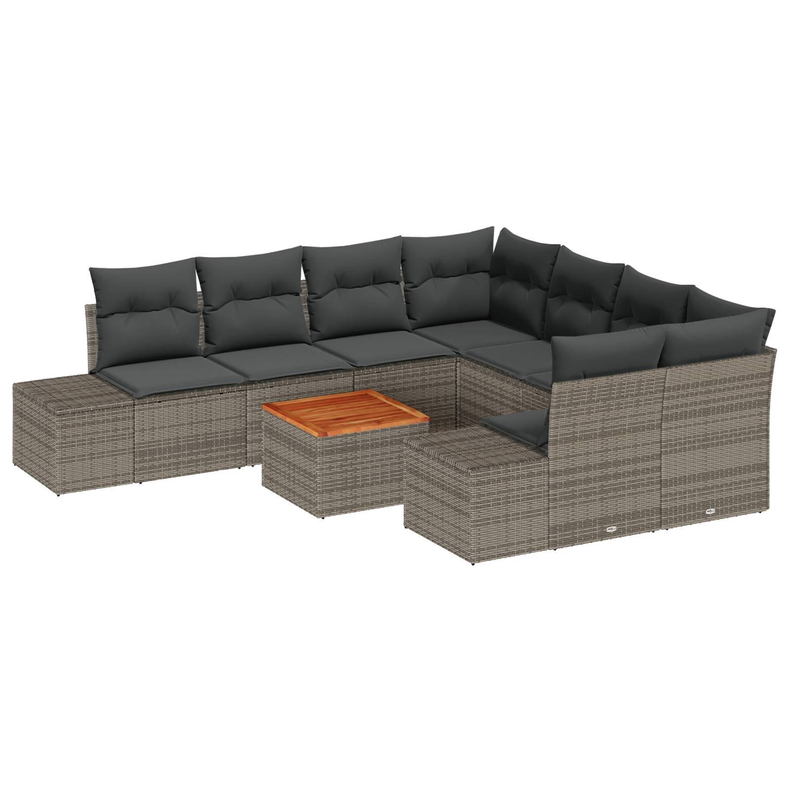 Thumbnail - vidaXL Garten Sofa Set 9 pcs Grau 55 x 55 x 37 cm
