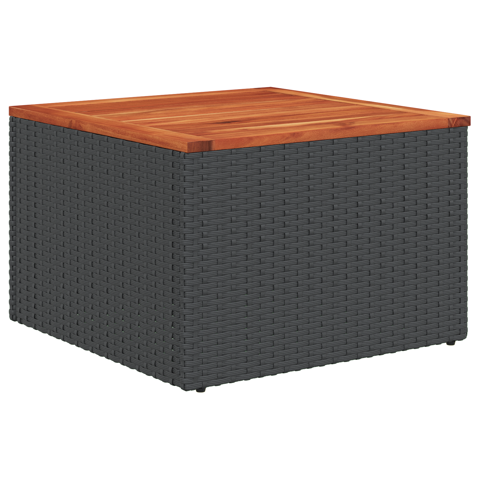 Conjunto de Sofás de Jardim de 7 Peças com Almofadas Preto Polirattan Acácia, Sofá de Jardim de com Armazenamento & Almofadas Preto Polirattan