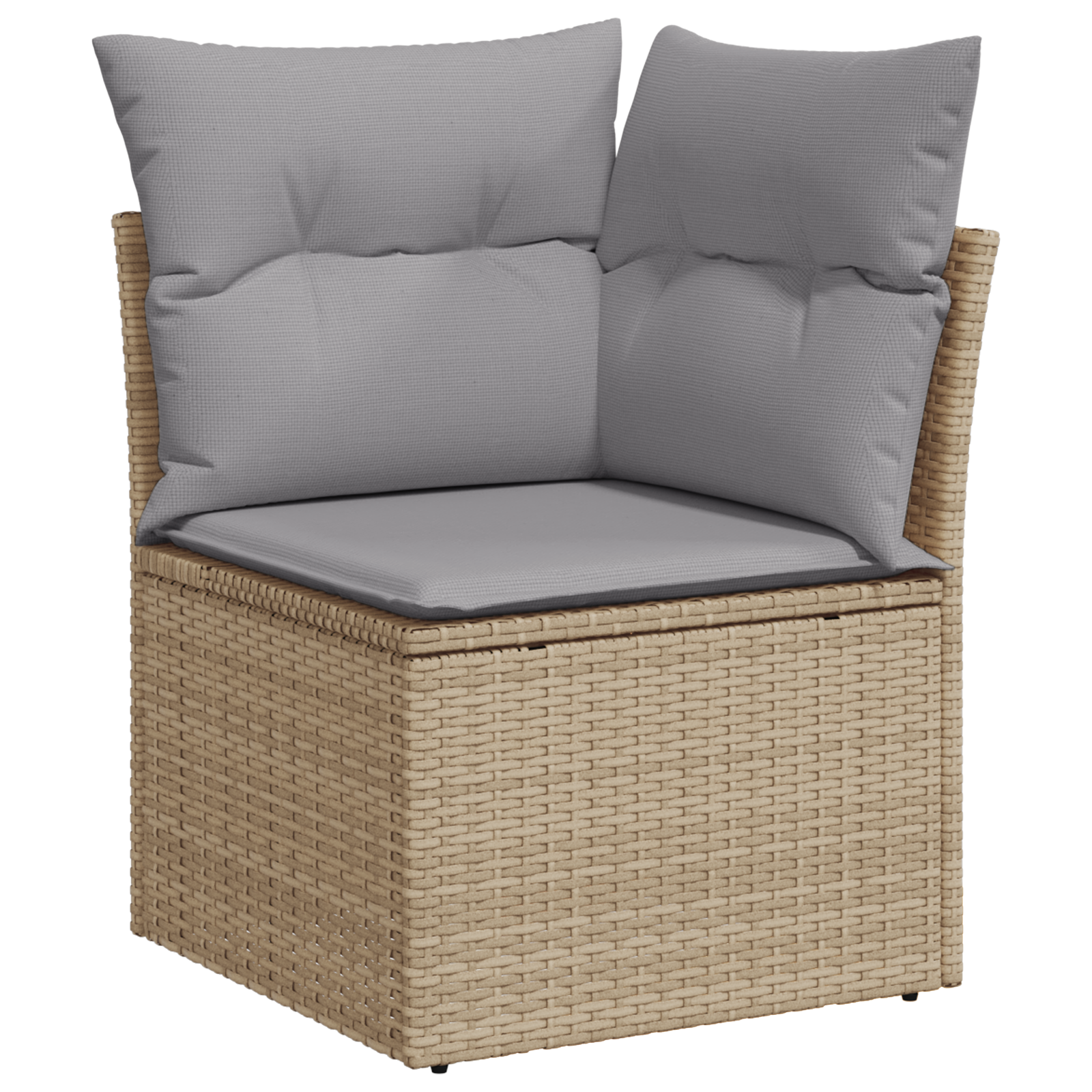 Conjunto de Sofá de Jardim de 11 Peças com Almofadas Bege de Rattan Poliéster Acácia, Sofá de Jardim de com Armazenamento e Almofadas Bege de Rattan Poliéster