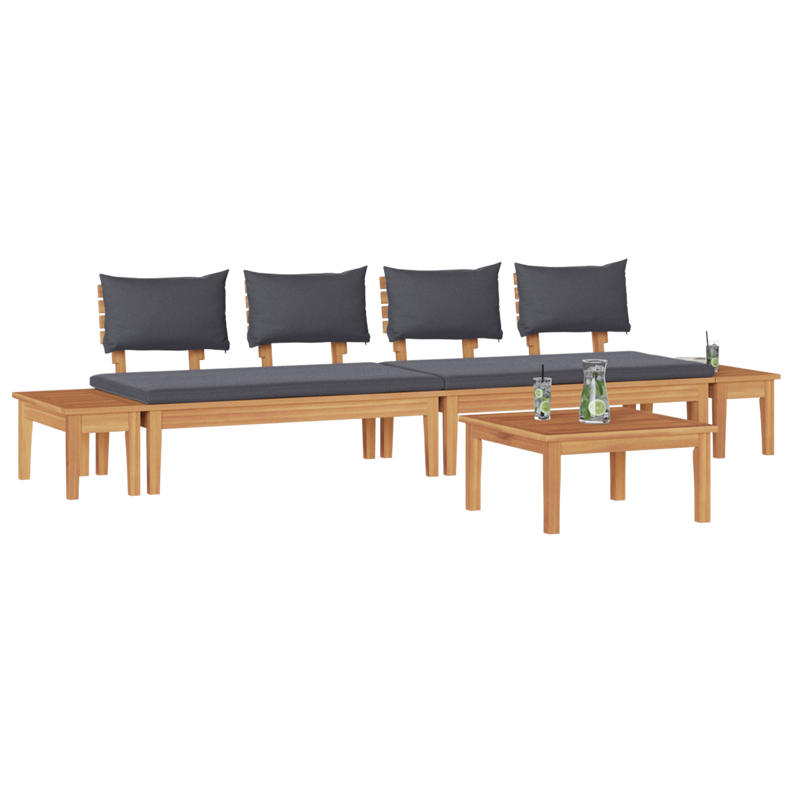 5 Piece Garden Dining Set Solid Wood Teak - Image 3